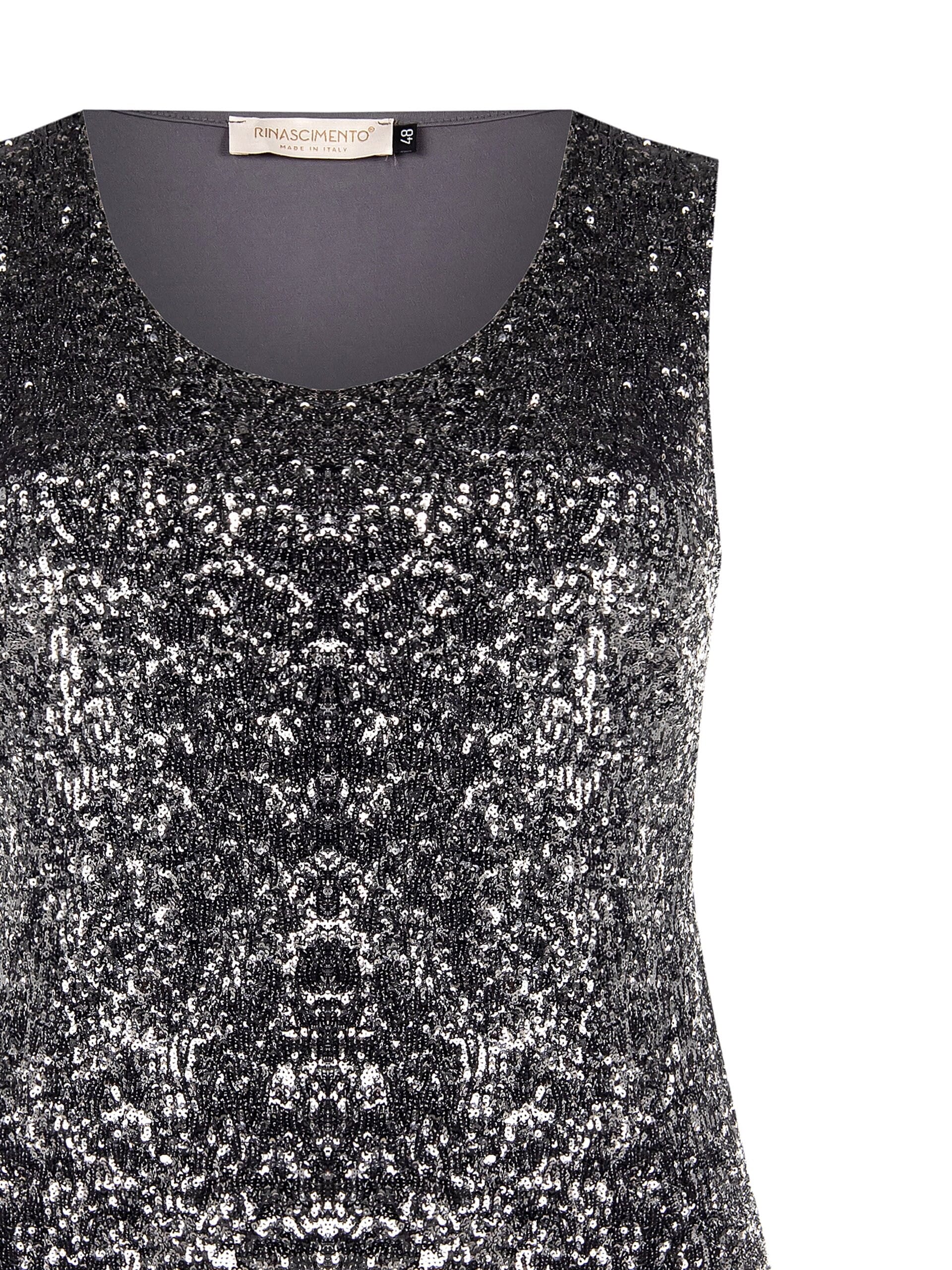 Sequins Covered Curvy V-neck Rinascimento Top