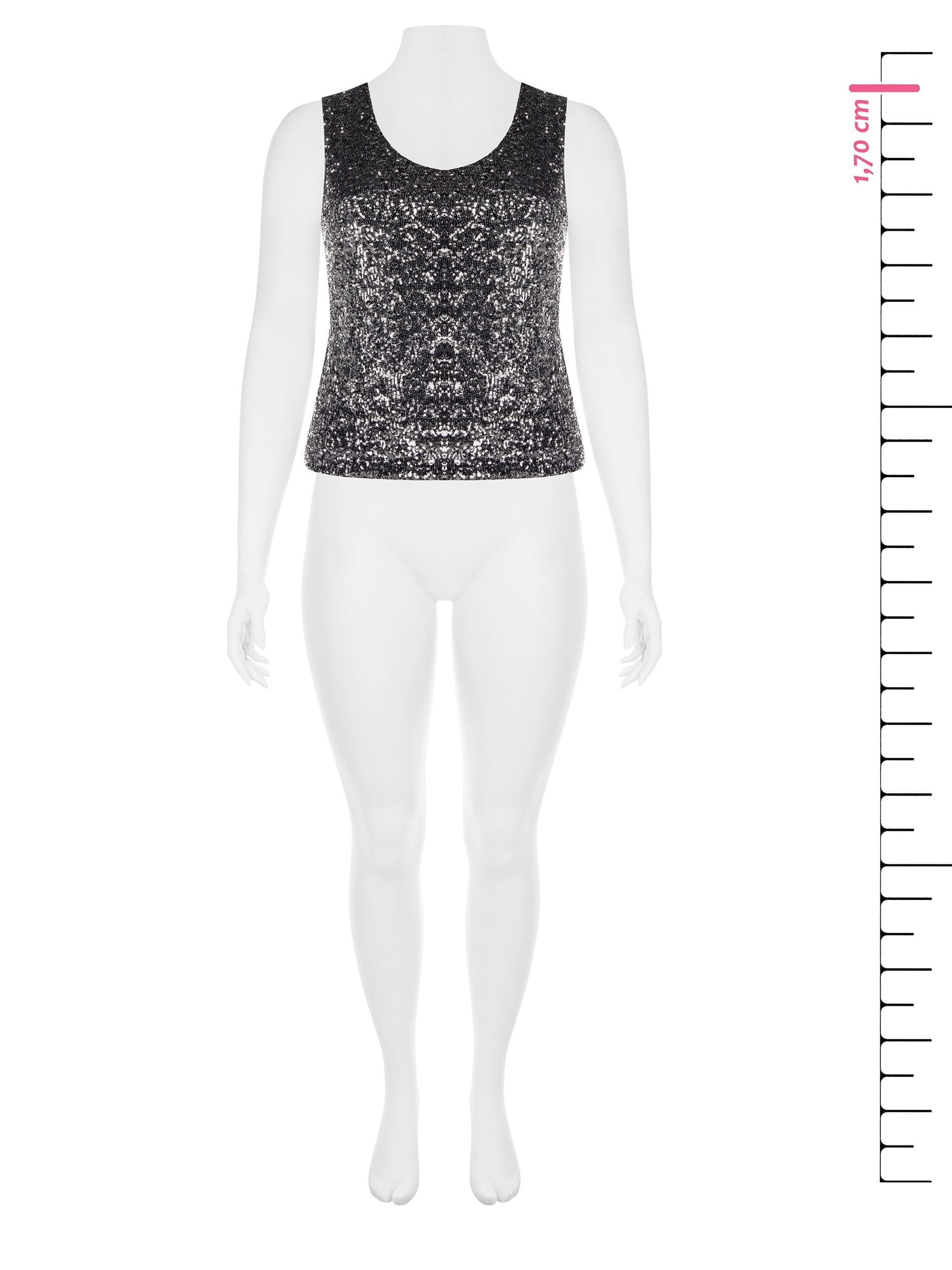 Sequins Covered Curvy V-neck Rinascimento Top