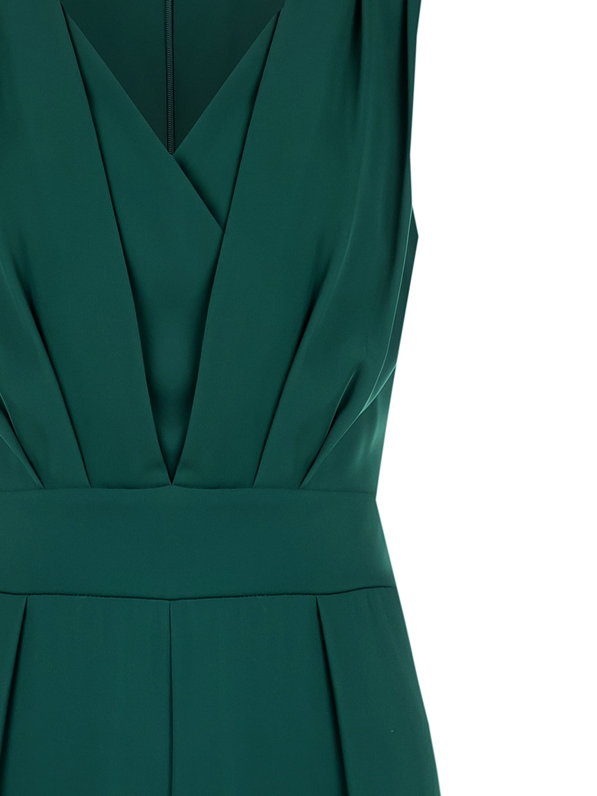 Fluid Fabric Palazzo One-piece Suit With Criss-cross V-Neckline And Back Bow Rinascimento