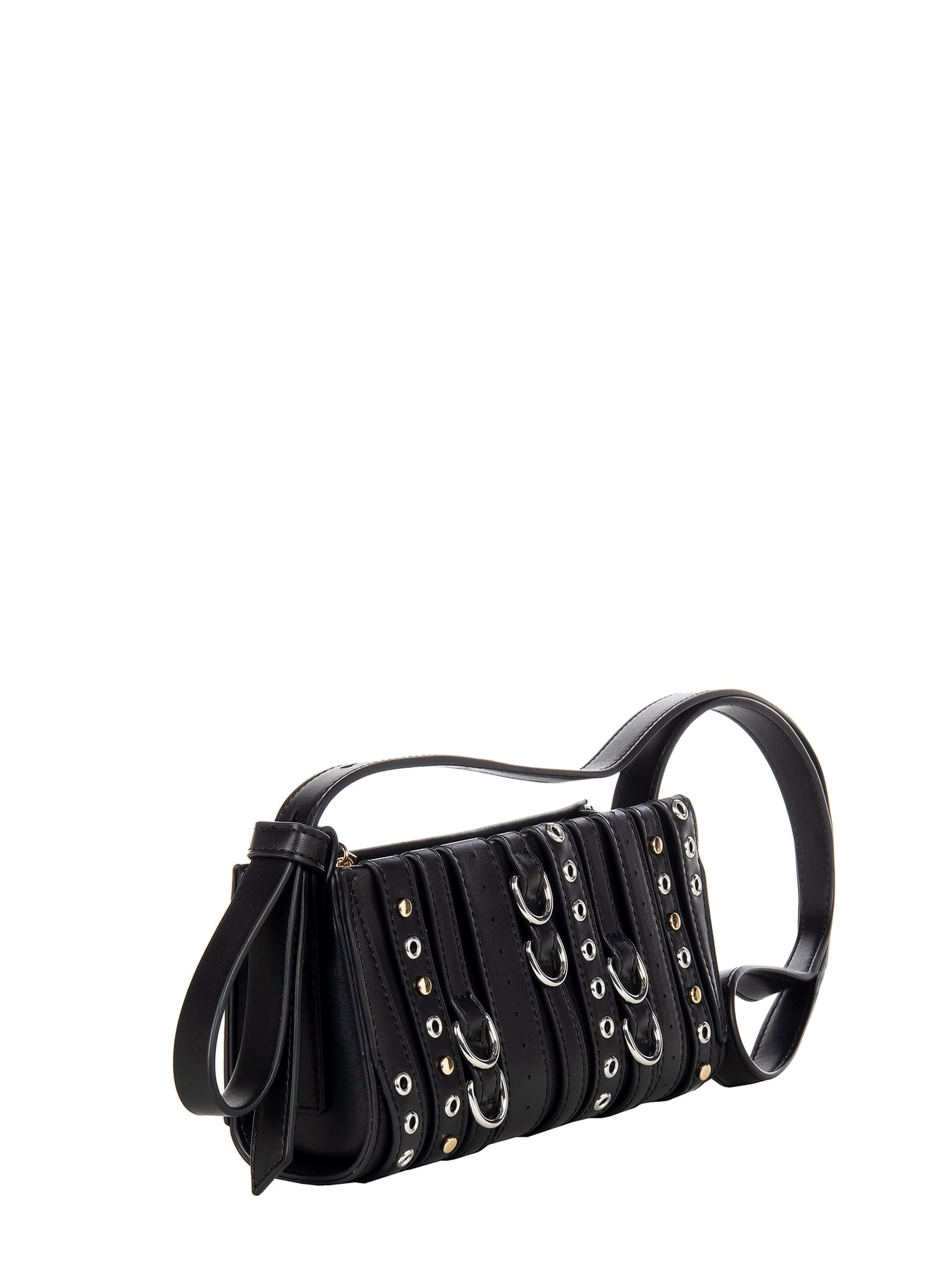 Borsa Crossbody In Similpelle Con Occhielli Borchie Ed Anelli Rinascimento