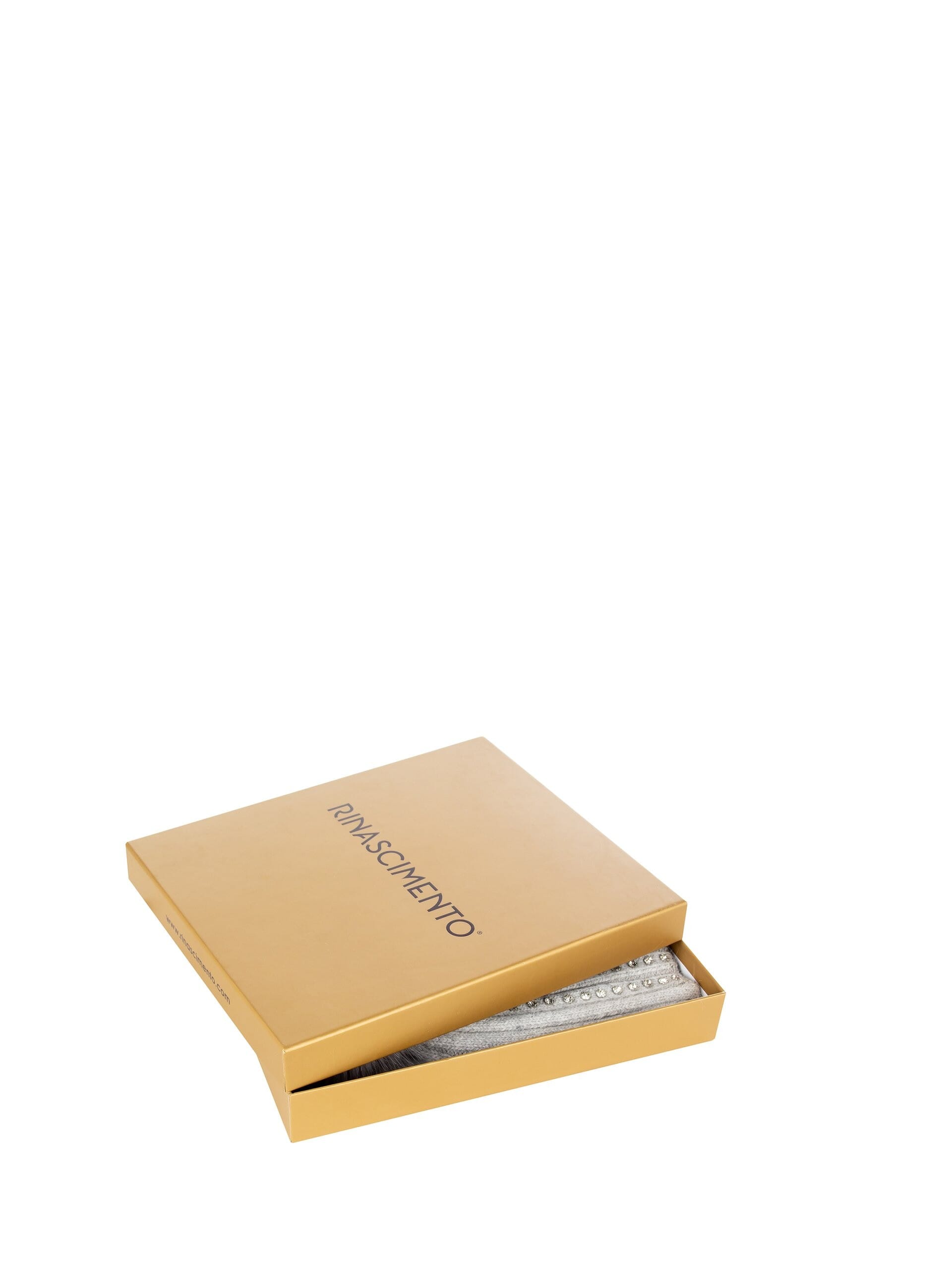 Cuffia A Coste Larghe Con Strass E Ponpon In Pelliccia Sintetica Rinascimento