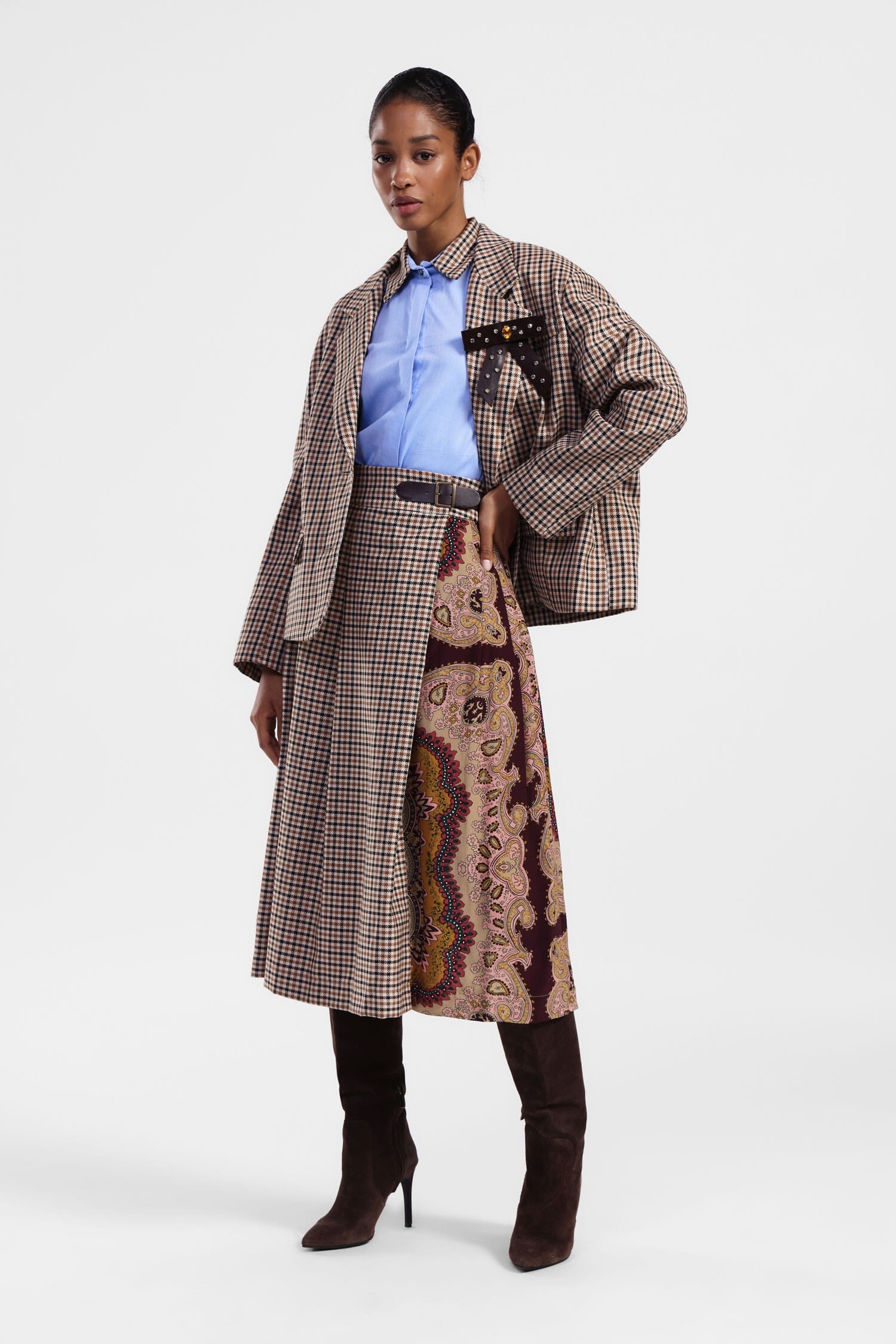 Gonna Media A Blocchi Di Colore Dixie