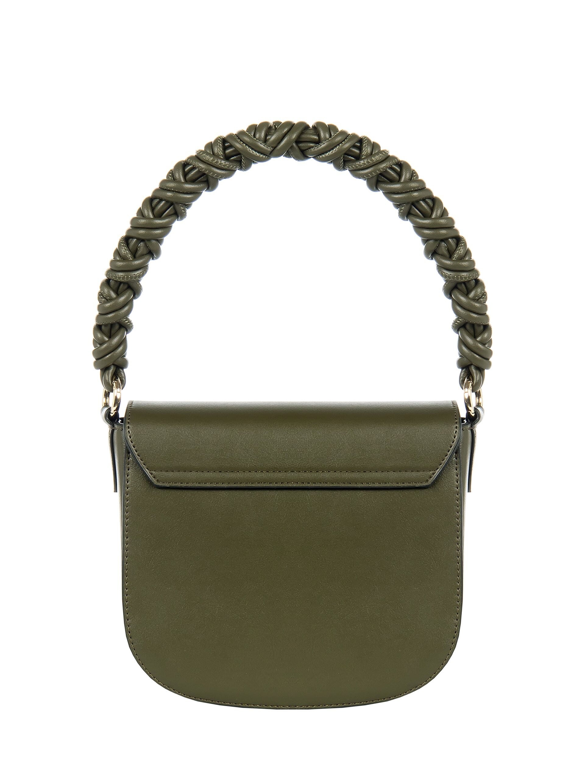 Borsa A Mano In Similpelle Con Manico Intrecciato E Tracolla Removibile Rinascimento