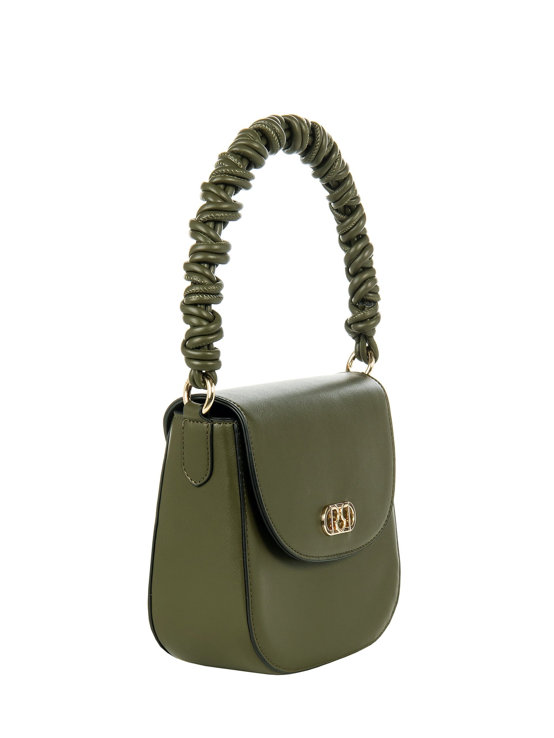 Borsa A Mano In Similpelle Con Manico Intrecciato E Tracolla Removibile Rinascimento