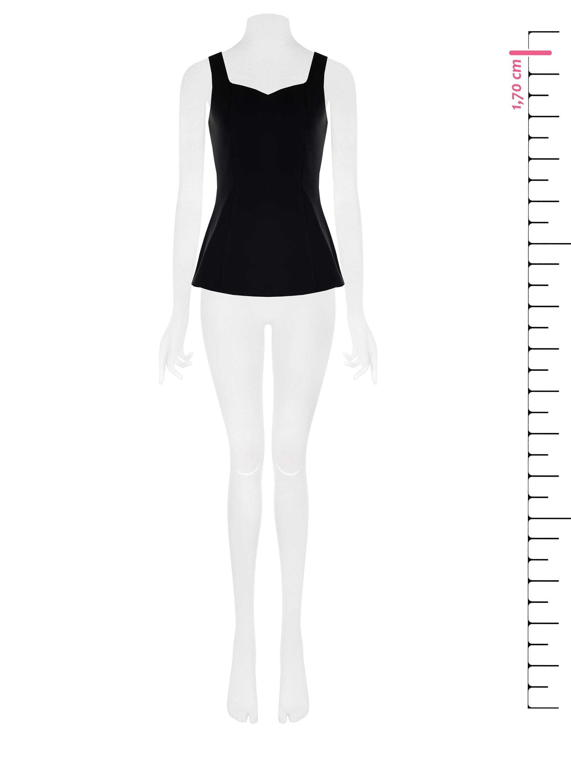 Rinascimento Fluid Fabric Fitted Top with Sweetheart Neckline