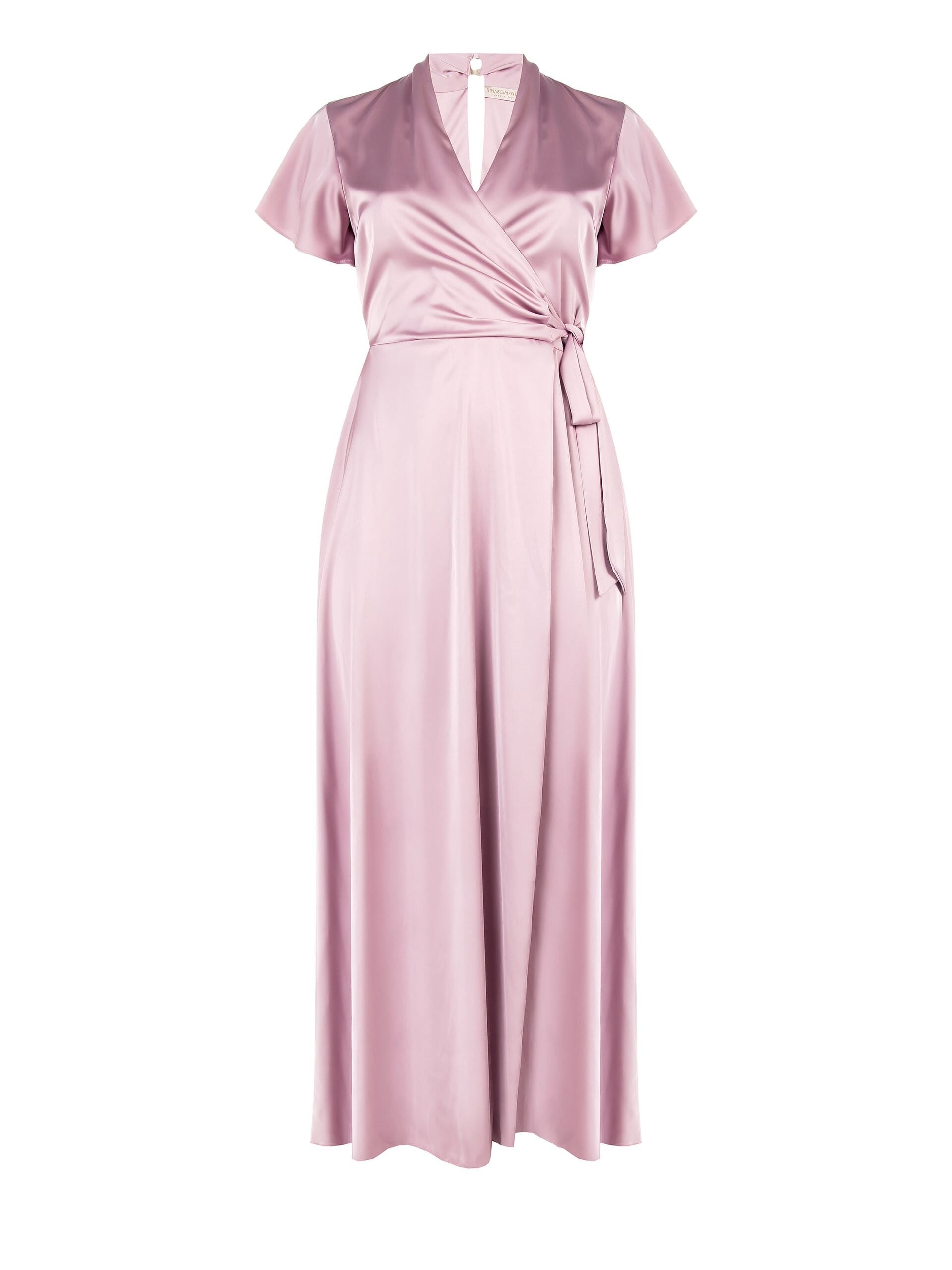 Abito Lungo Curvy A Ruota In Raso Annodato In Vita Rinascimento Curvy