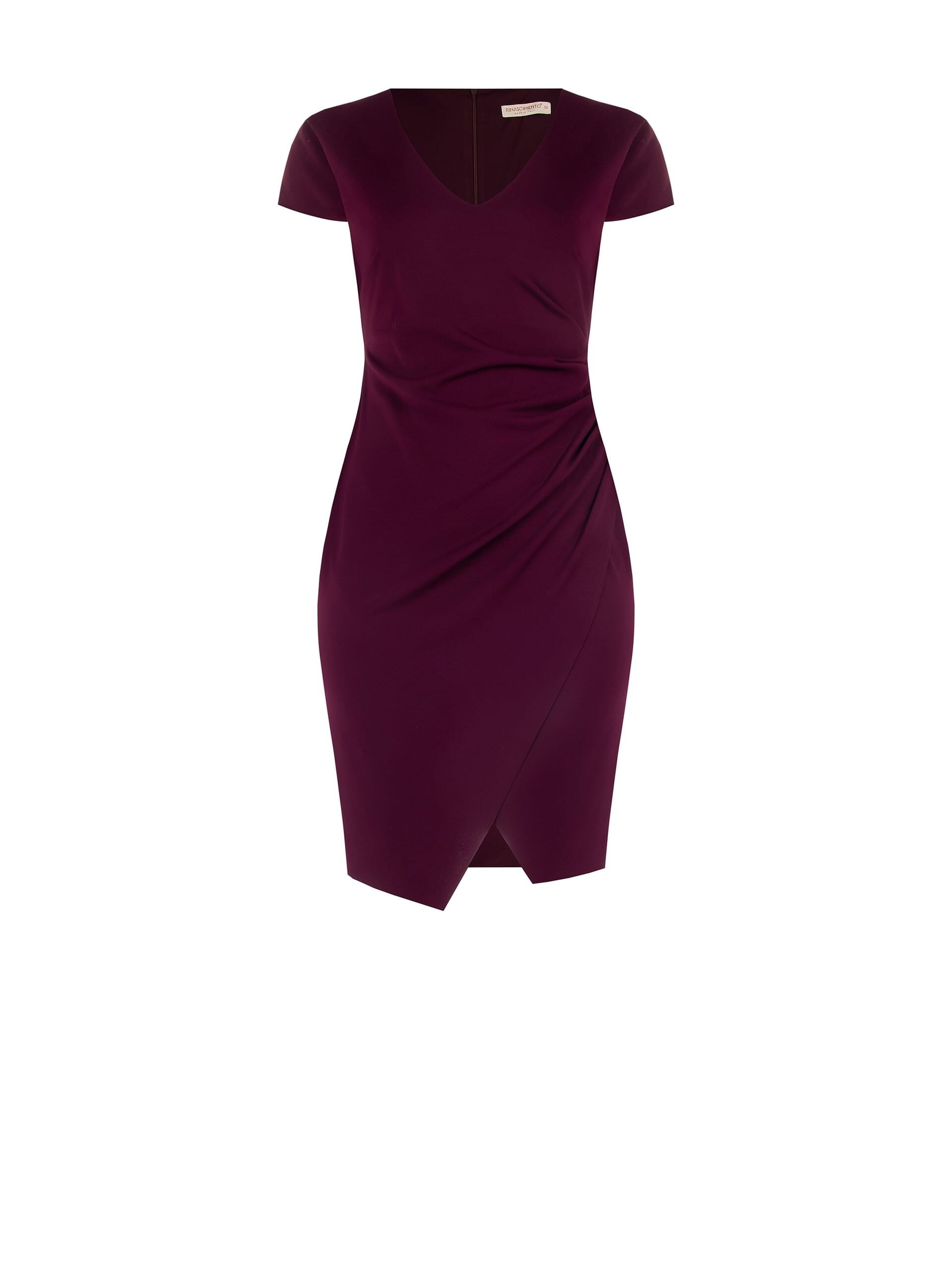 Curvy Sheath Dress In Scuba Crepe Curled On A Curvy Rinascimento Sides