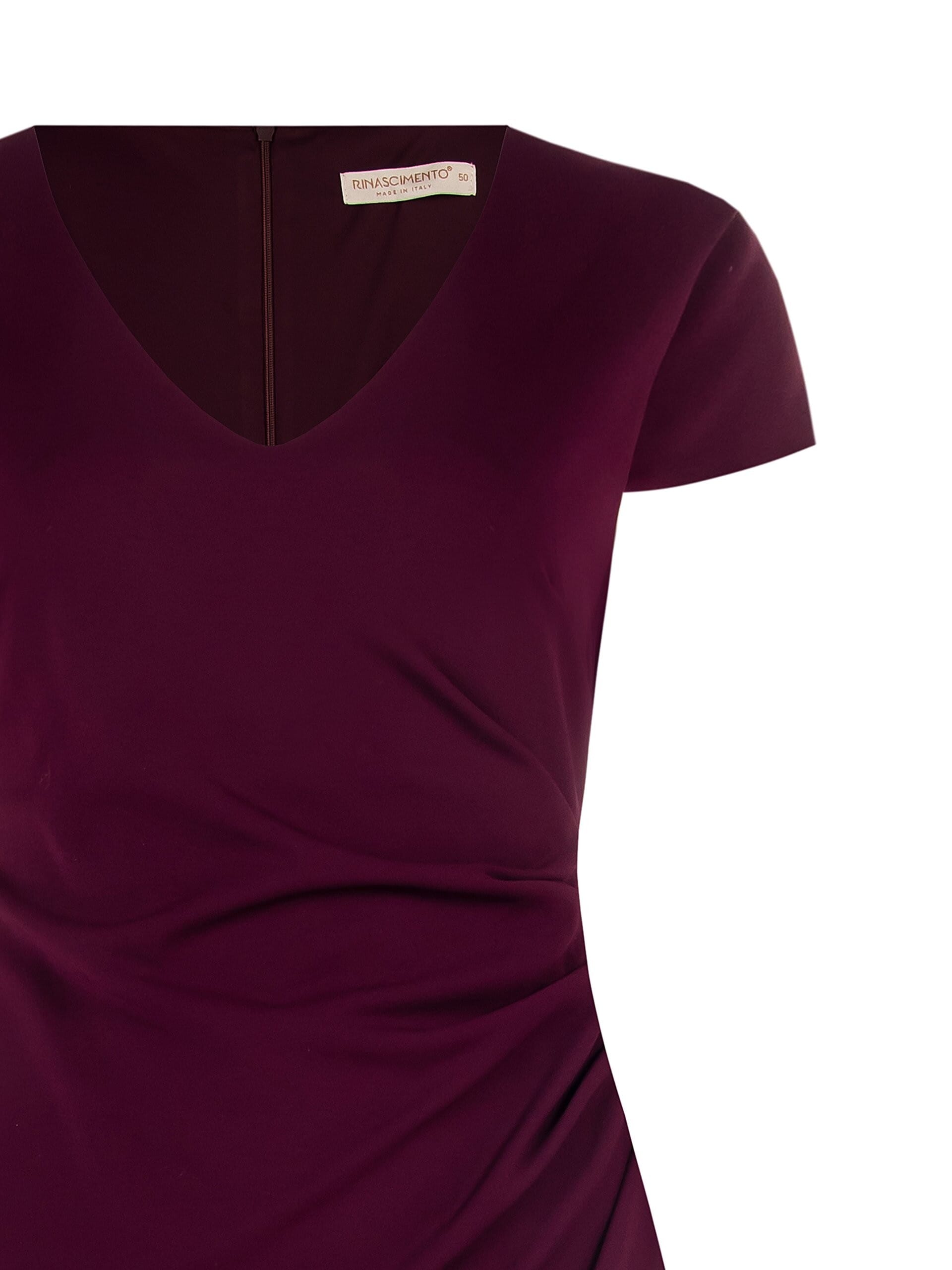 Curvy Sheath Dress In Scuba Crepe Curled On A Curvy Rinascimento Sides