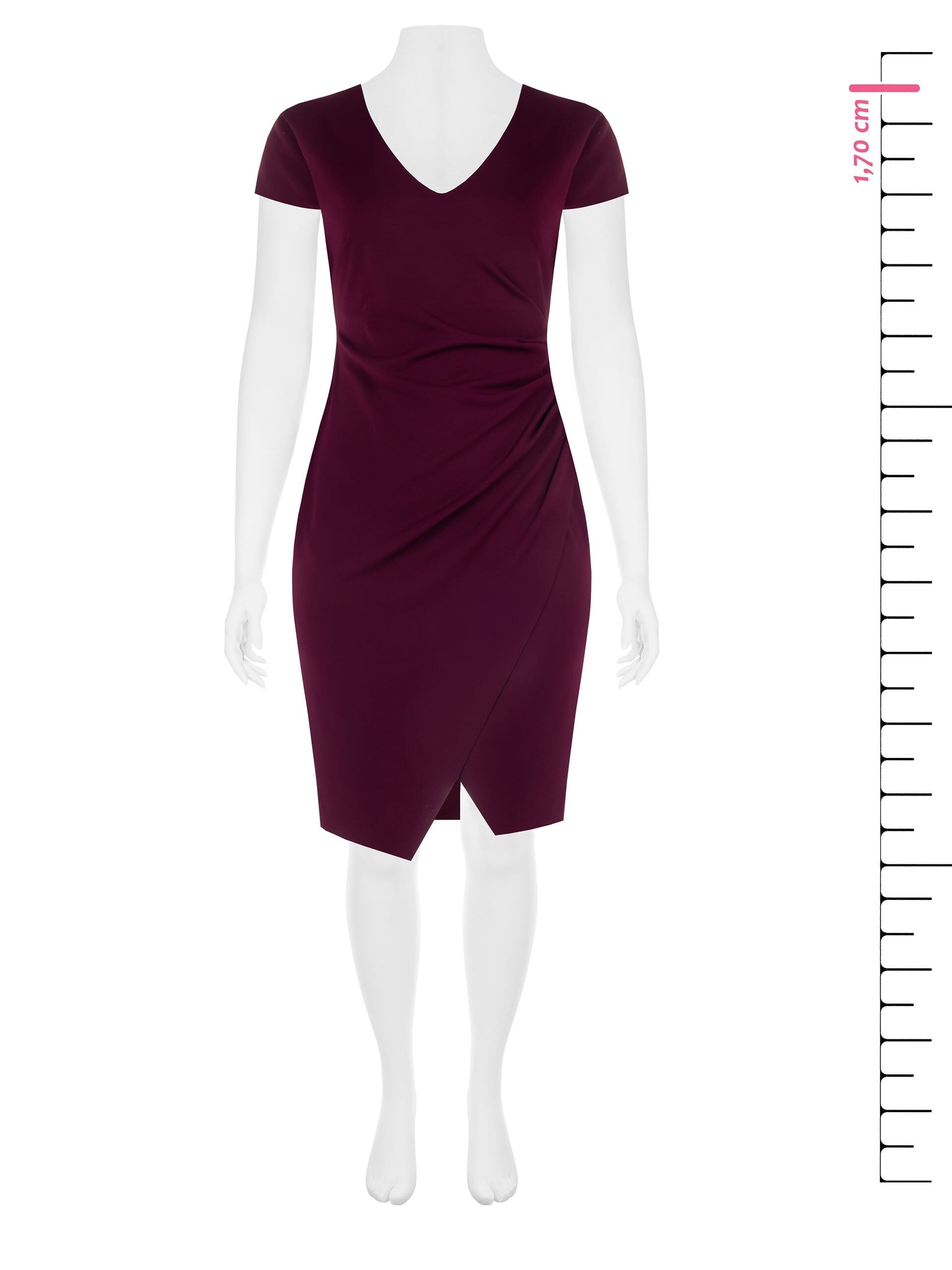 Curvy Sheath Dress In Scuba Crepe Curled On A Curvy Rinascimento Sides