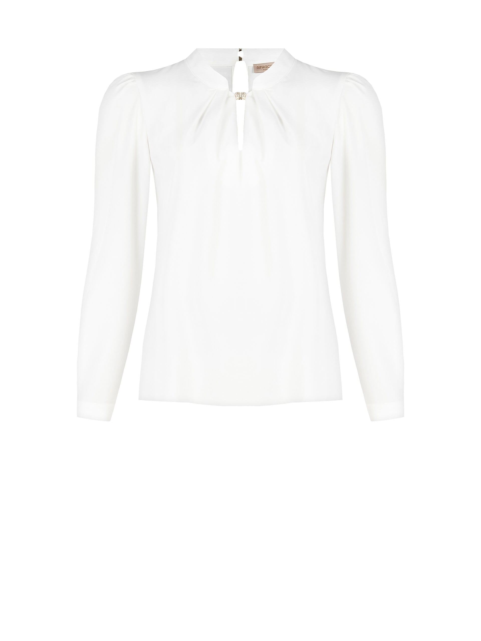 Blusa Curvy Ampia E Fluida In Georgette Con Bottone Gioiello Rinascimento Curvy