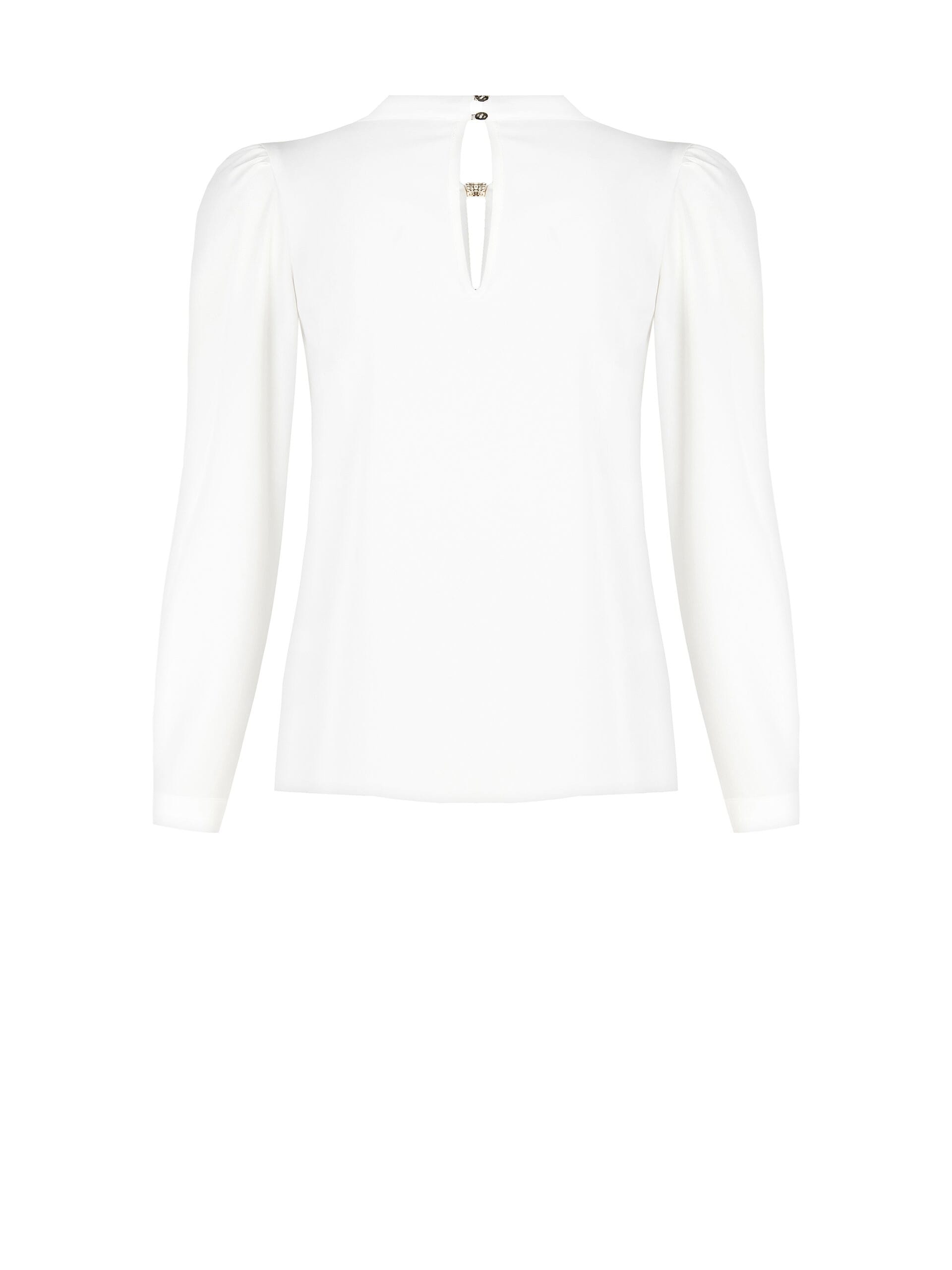 Blusa Curvy Ampia E Fluida In Georgette Con Bottone Gioiello Rinascimento Curvy