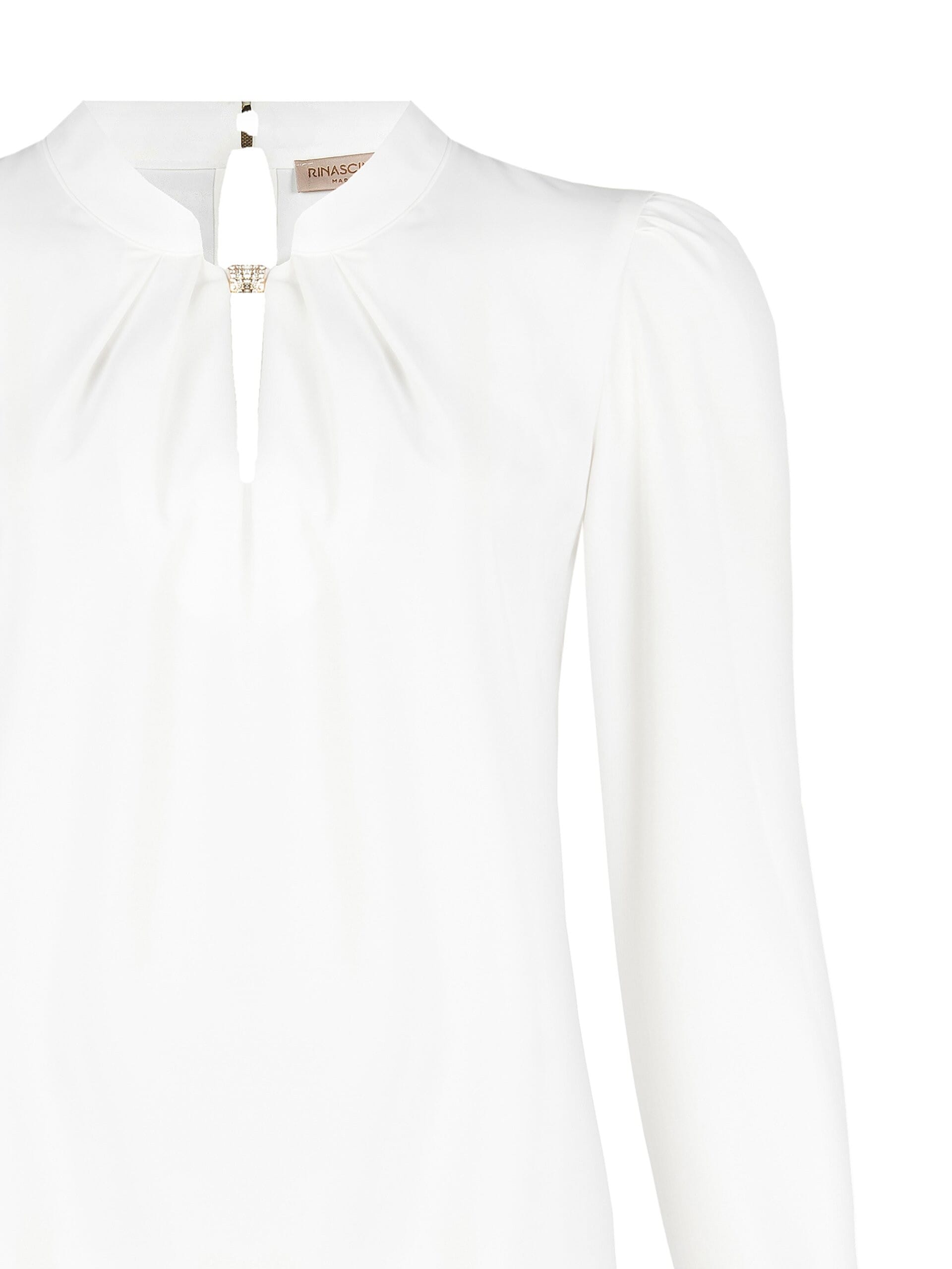 Blusa Curvy Ampia E Fluida In Georgette Con Bottone Gioiello Rinascimento Curvy