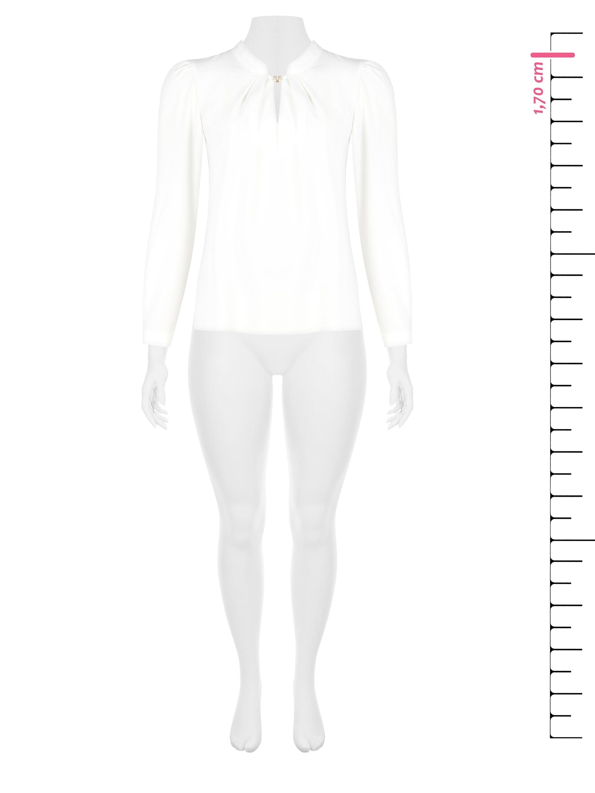 Blusa Curvy Ampia E Fluida In Georgette Con Bottone Gioiello Rinascimento Curvy