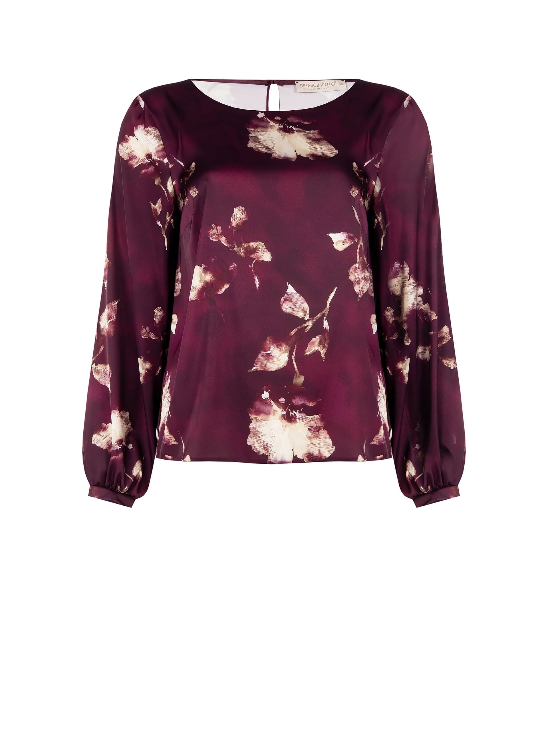 Blusa Curvy Ampia E Fluida In Raso A Fiori Maxi Rinascimento Curvy