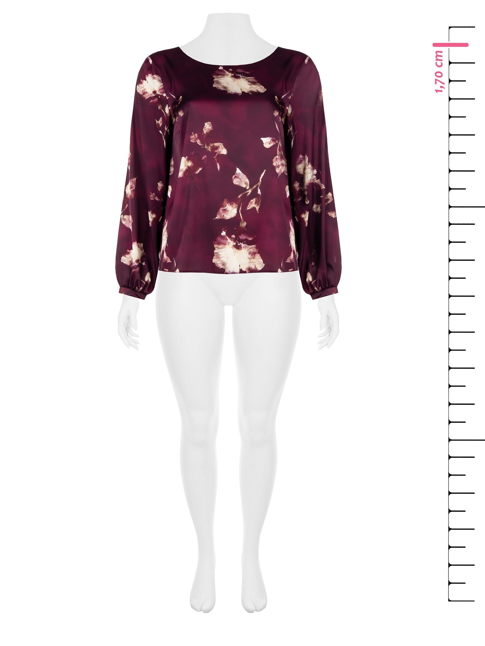 Blusa Curvy Ampia E Fluida In Raso A Fiori Maxi Rinascimento Curvy