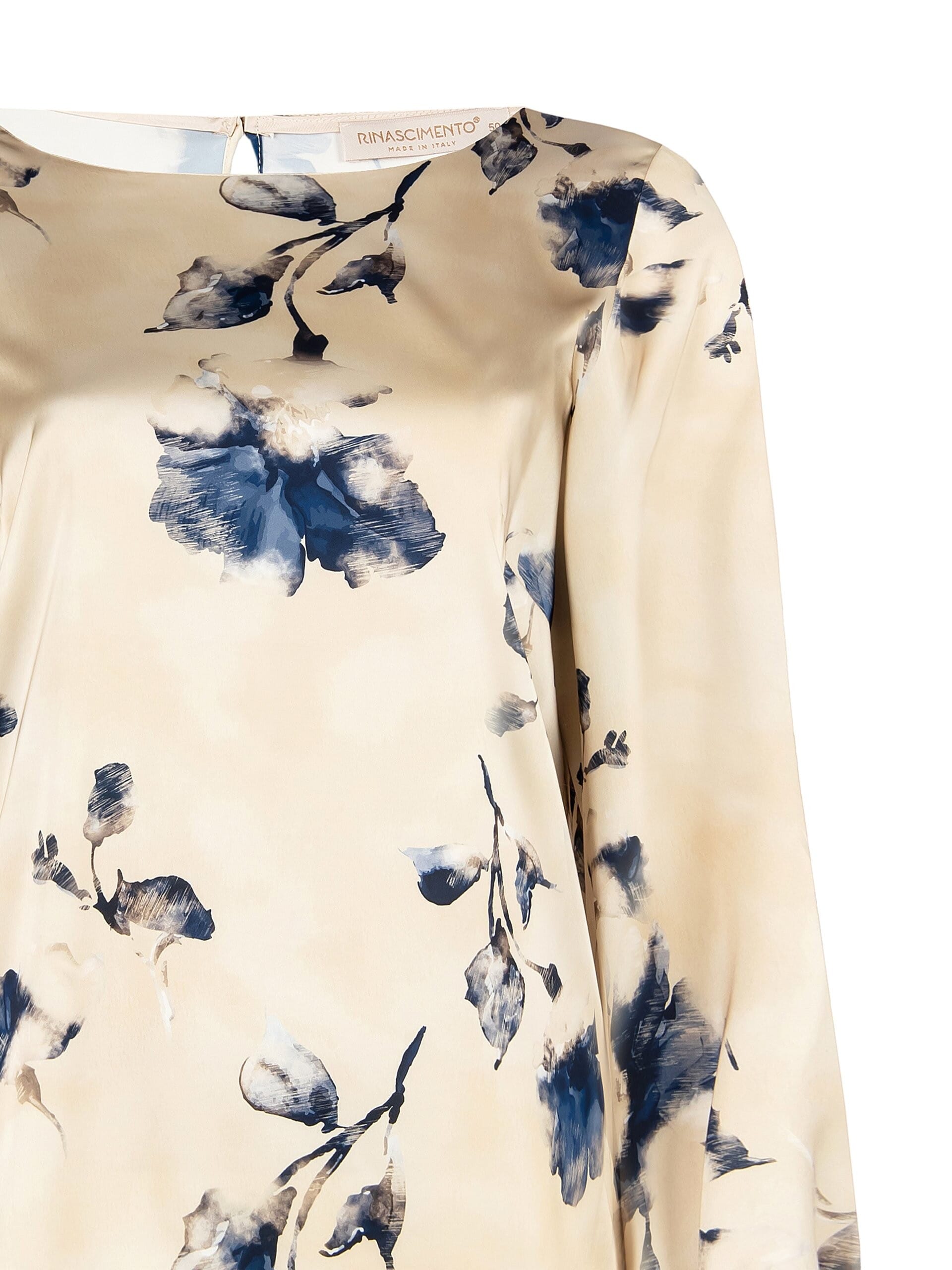 Blusa Curvy Ampia E Fluida In Raso A Fiori Maxi Rinascimento Curvy