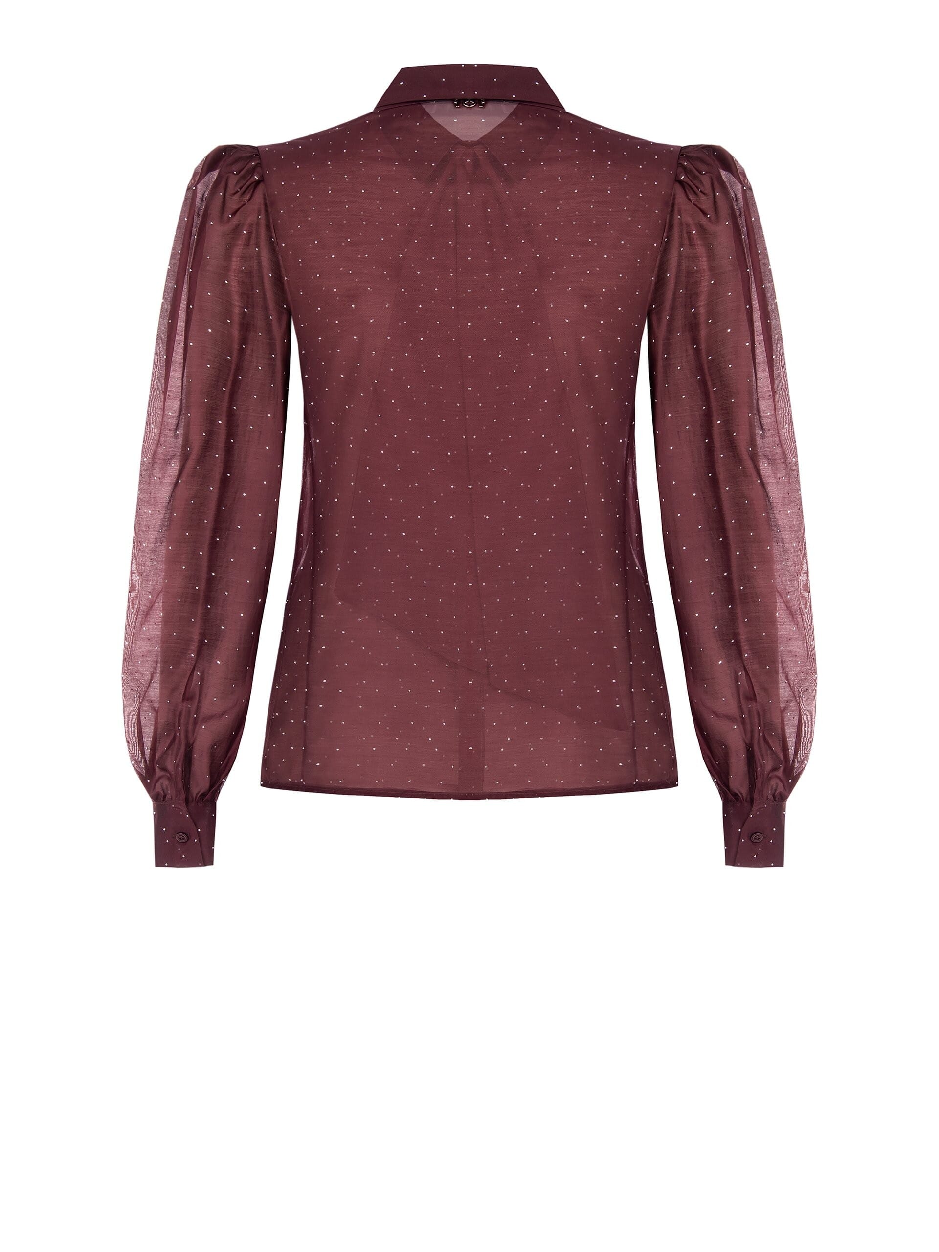 Camicia Curvy Ampia In Tessuto Semitrasparente Ricoperto Di Strass Rinascimento Curvy