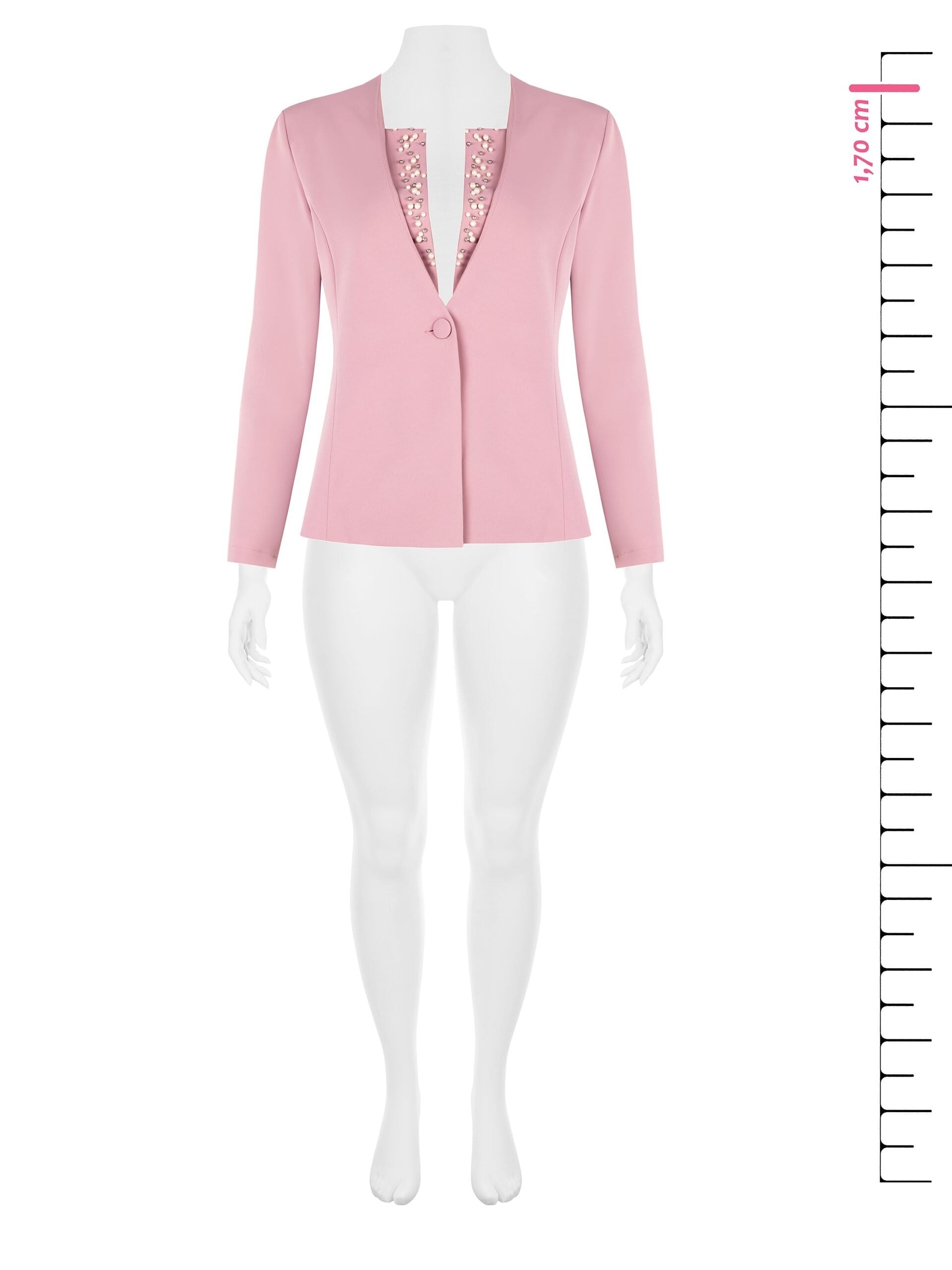 Scuba Crepe And Pearls Rinascimento Curvy Blazer Jacket