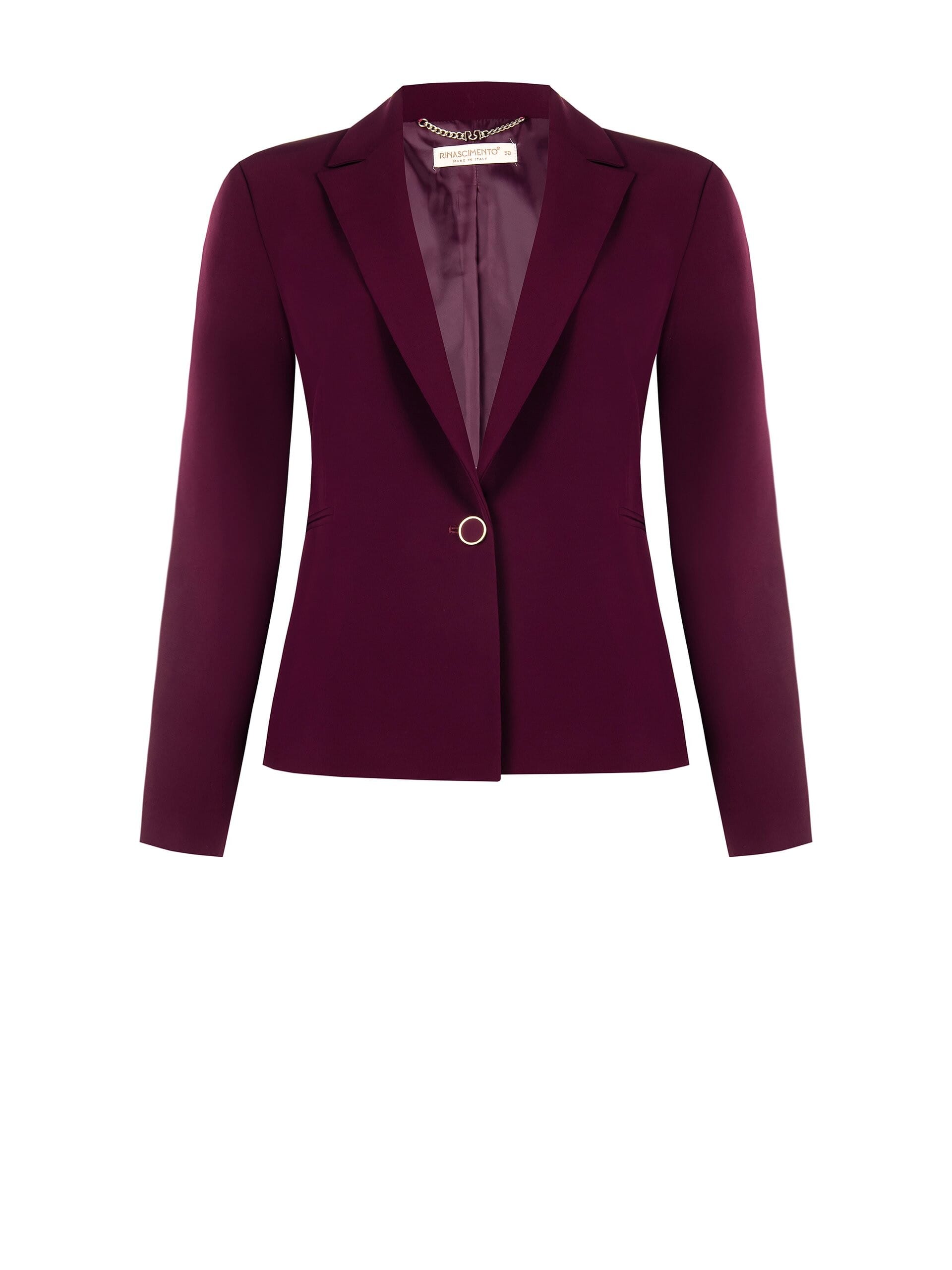 Giacca Blazer Curvy Sfiancata In Tessuto Tecnico A 1 Bottone Rinascimento Curvy