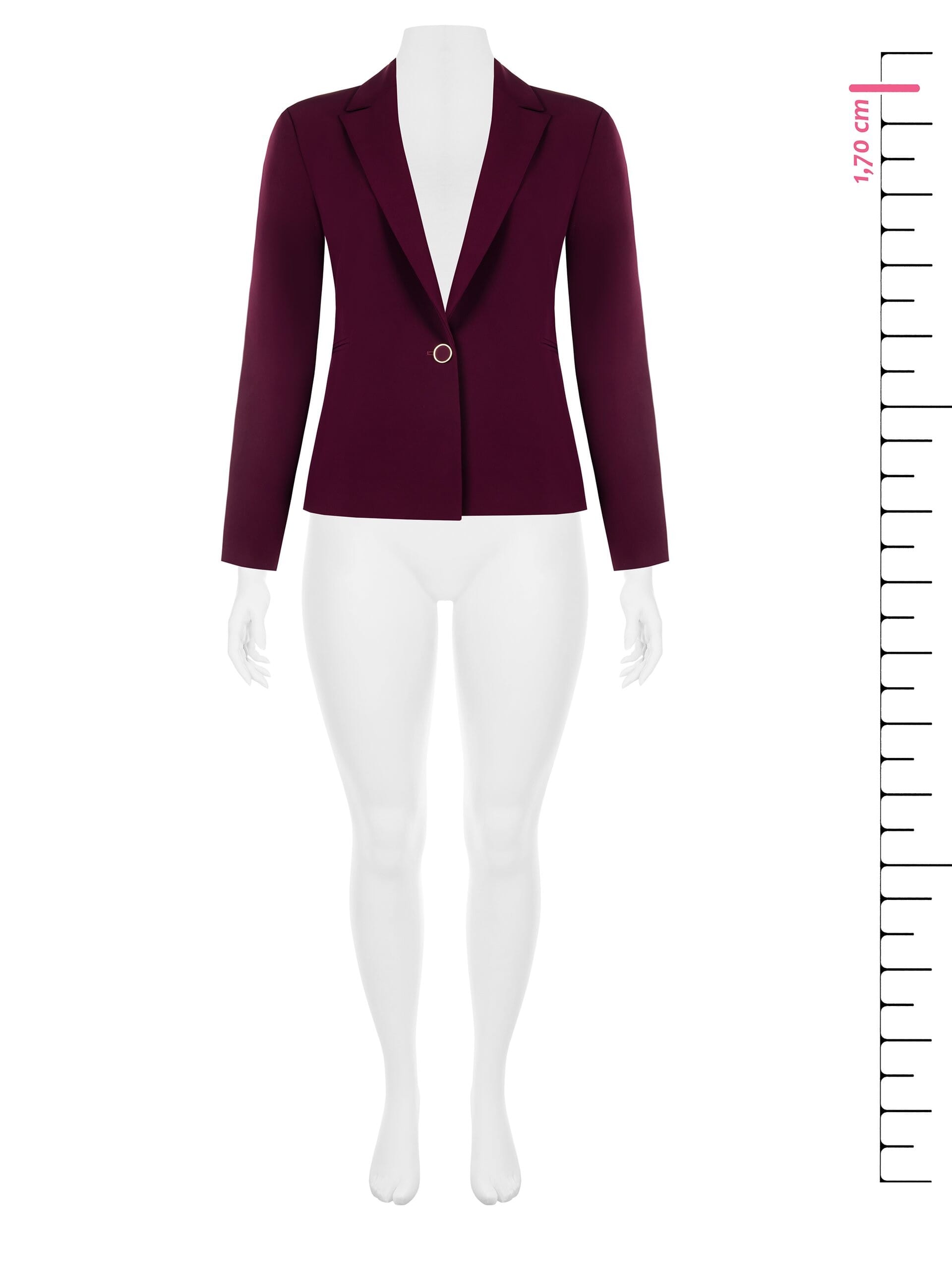 Giacca Blazer Curvy Sfiancata In Tessuto Tecnico A 1 Bottone Rinascimento Curvy