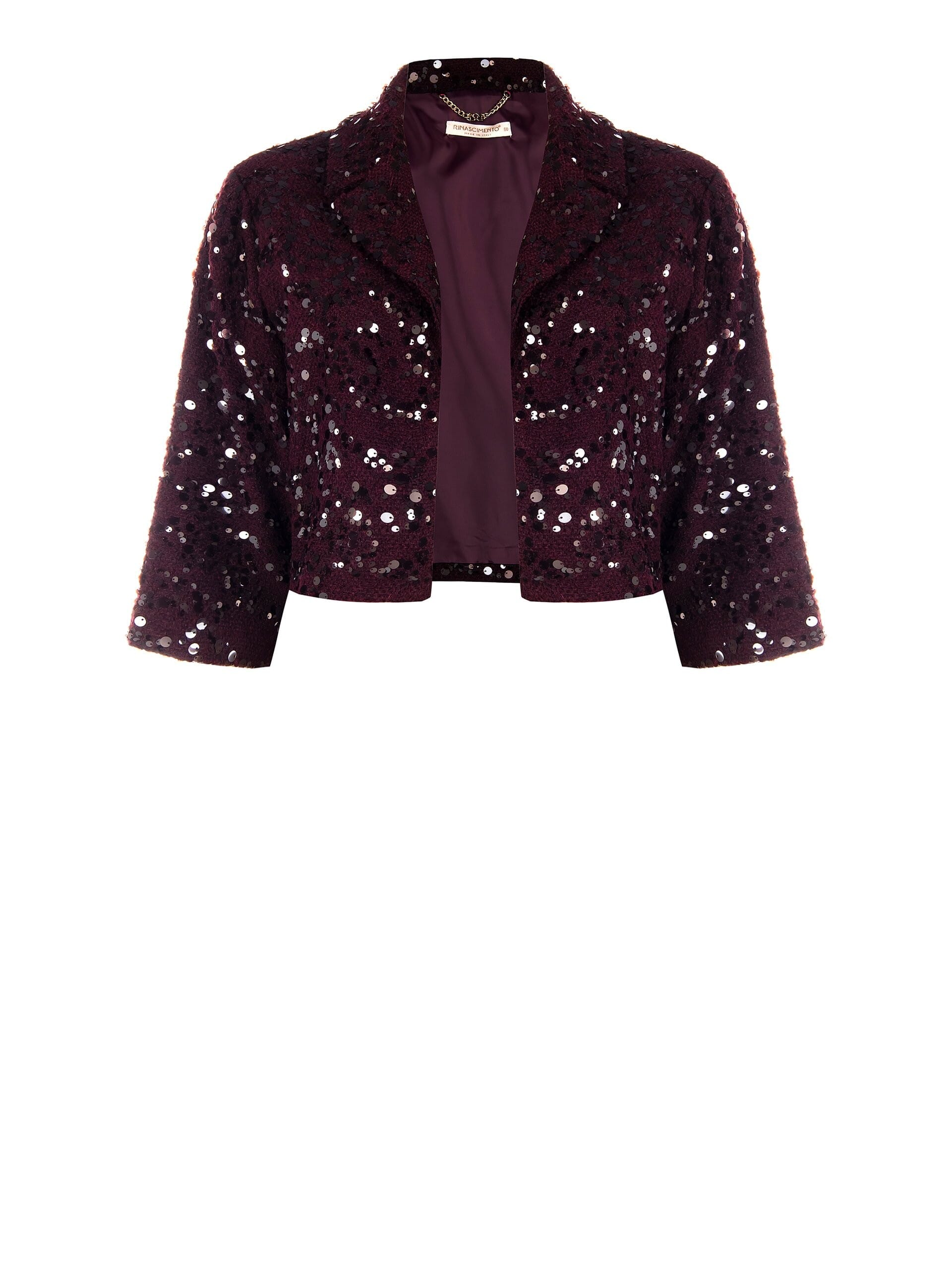 Giacca Curvy Corta Ricoperta Di Maxi Paillettes Rinascimento Curvy