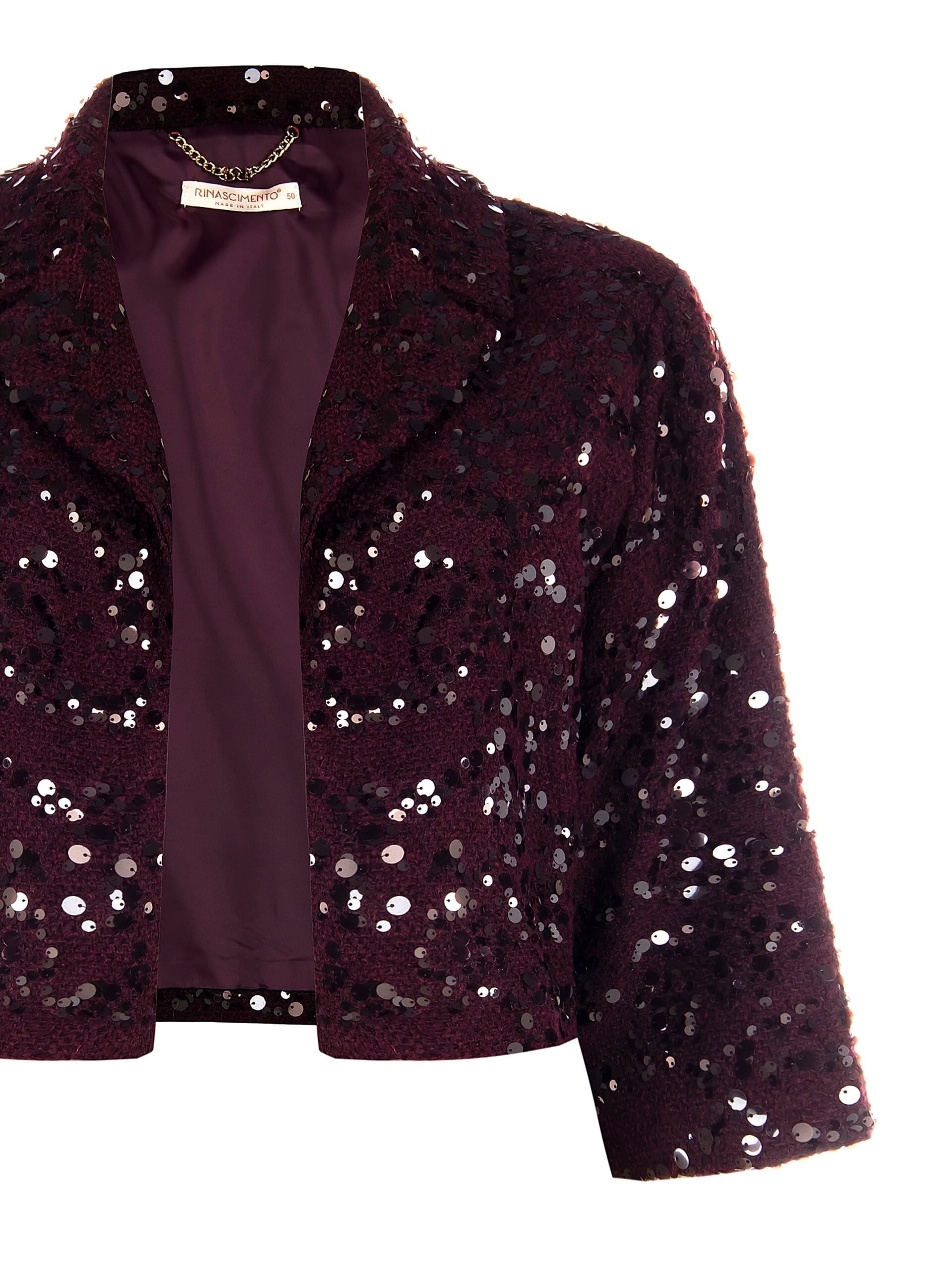 Giacca Curvy Corta Ricoperta Di Maxi Paillettes Rinascimento Curvy