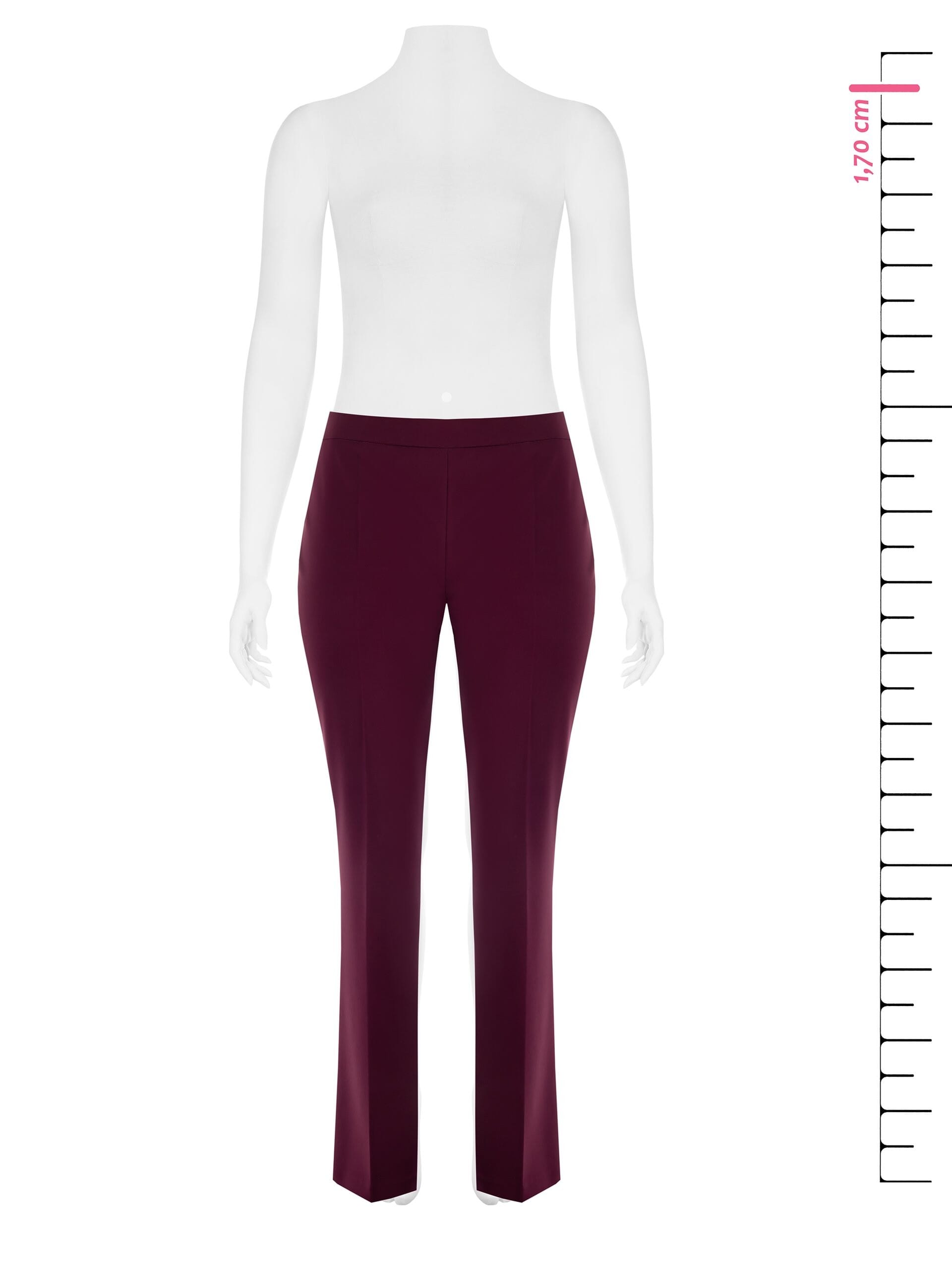 Pantaloni Curvy A Zampa In Tessuto Tecnico Con Zip Laterale Rinascimento Curvy