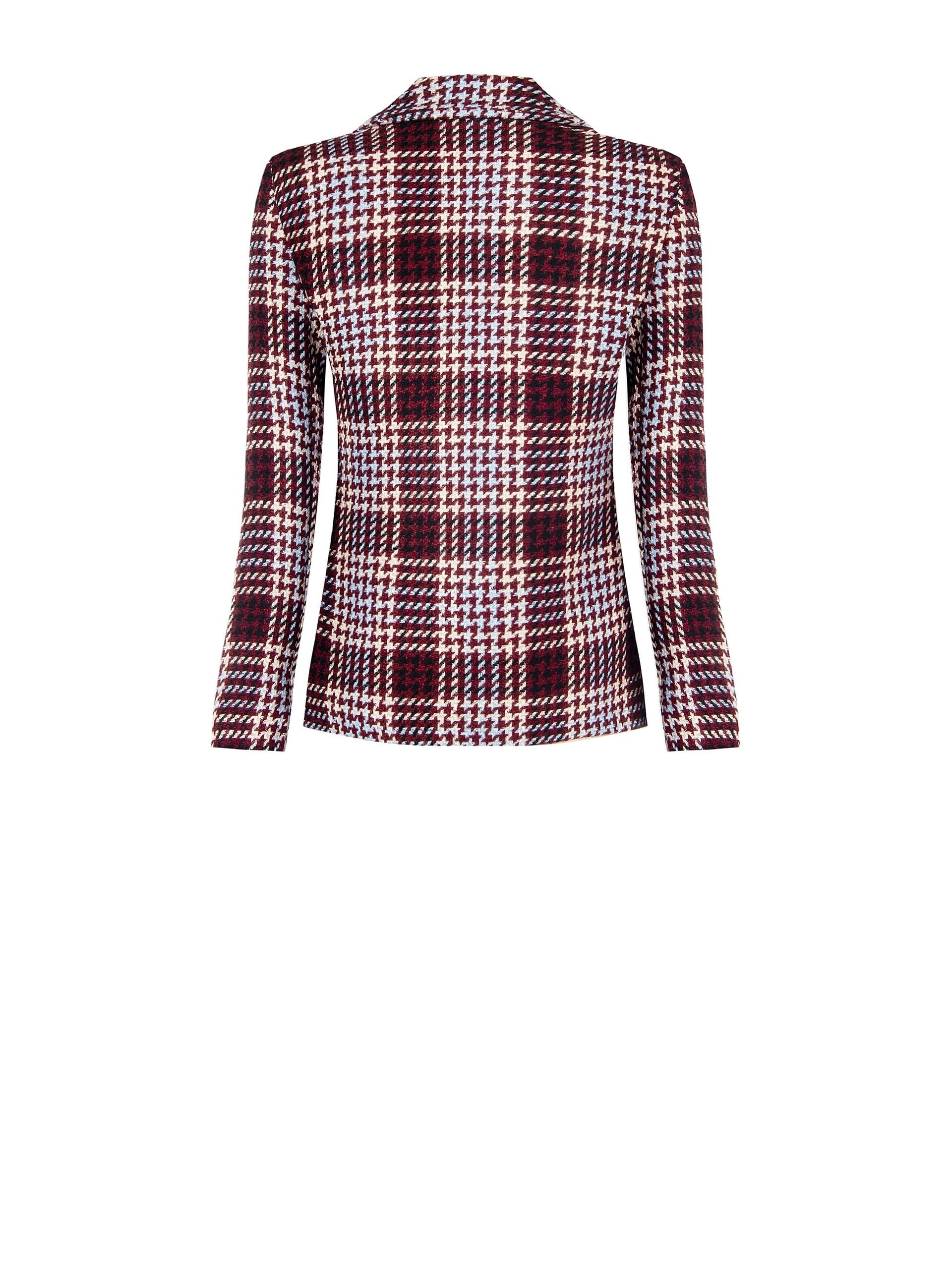 Rinascimento Houndstooth and Checked Knit Blazer Jacket