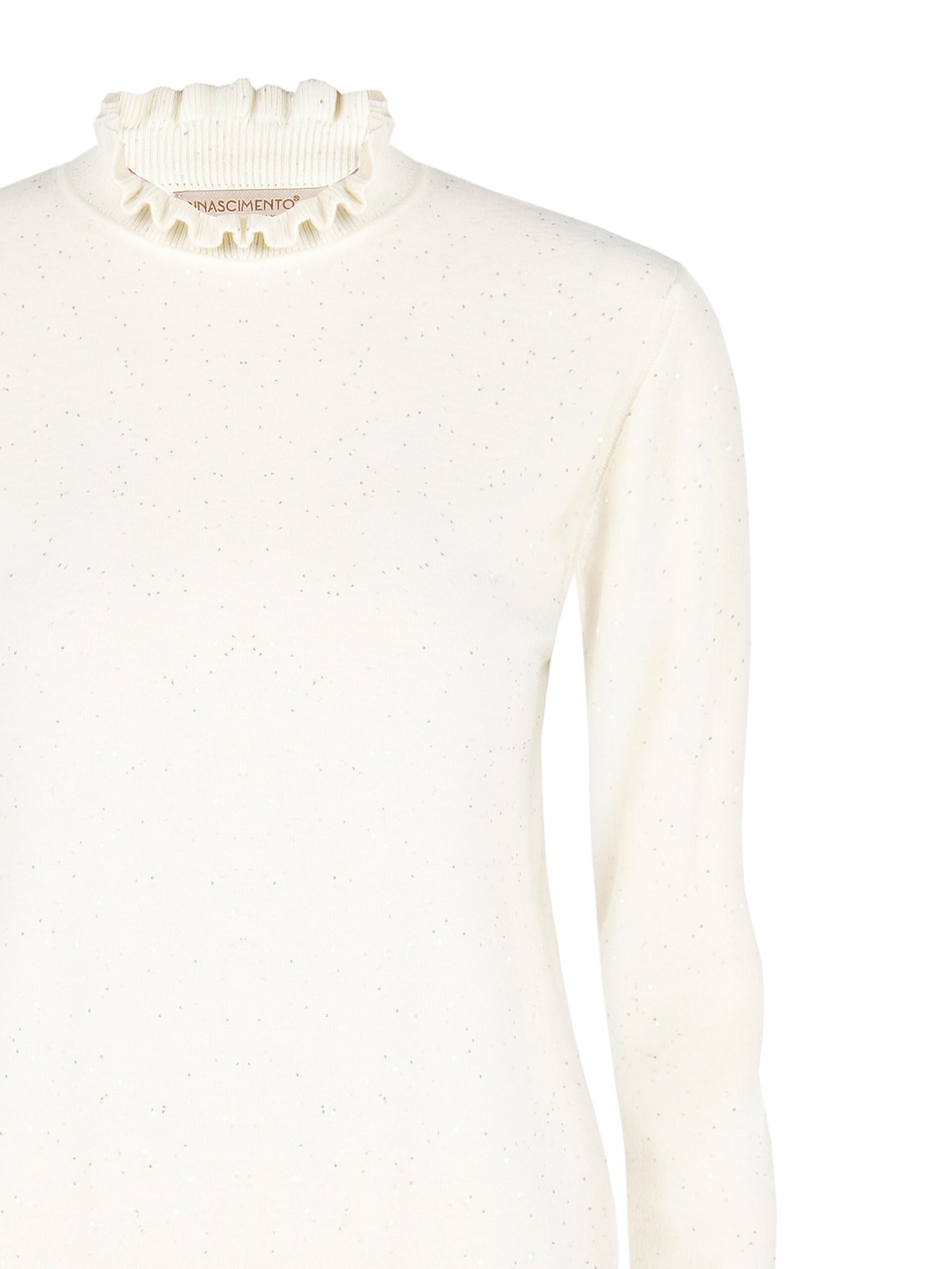 Pull à volants recouvert de petits paillettes Rinascimento