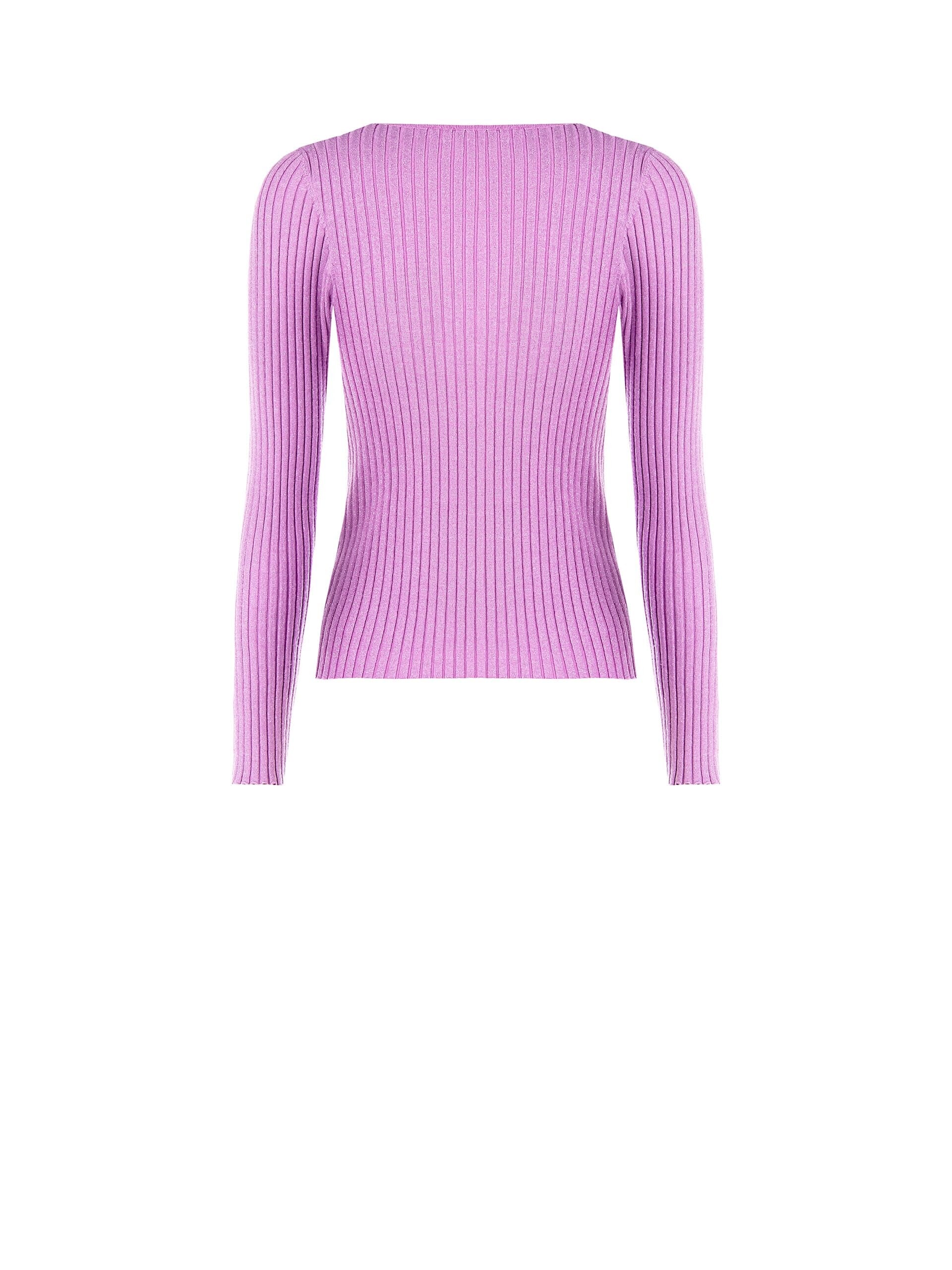 Maglione Aderente A Coste Con Lurex E Targhetta Logo RR Rinascimento