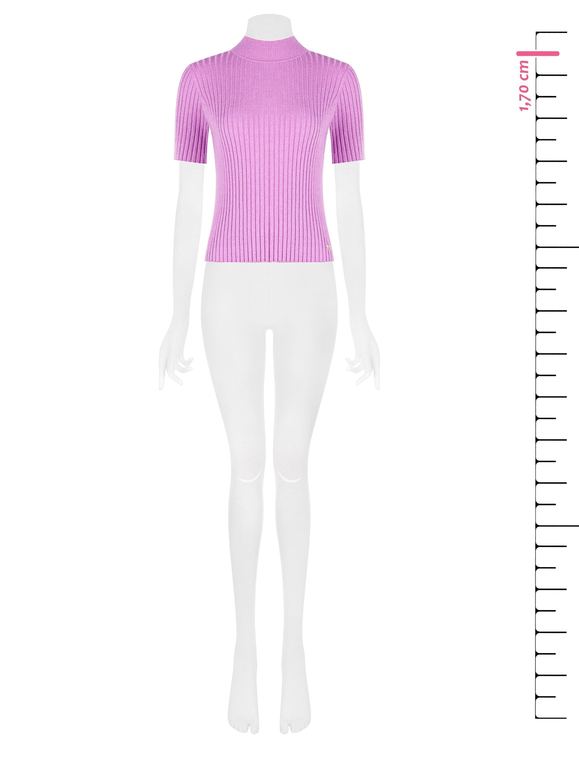 Pull en maille côtelée avec Lurex et étiquette logo RR Rinascimento