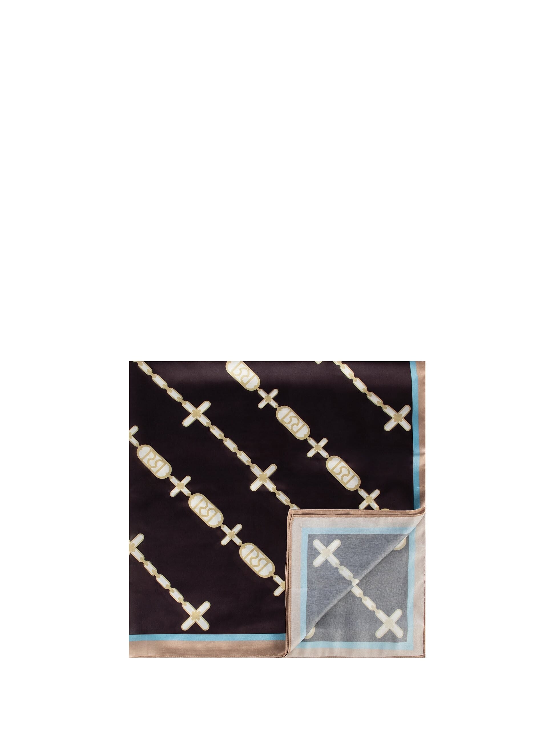 Foulard In Raso Con Motivo A Catena E Logo RR Rinascimento