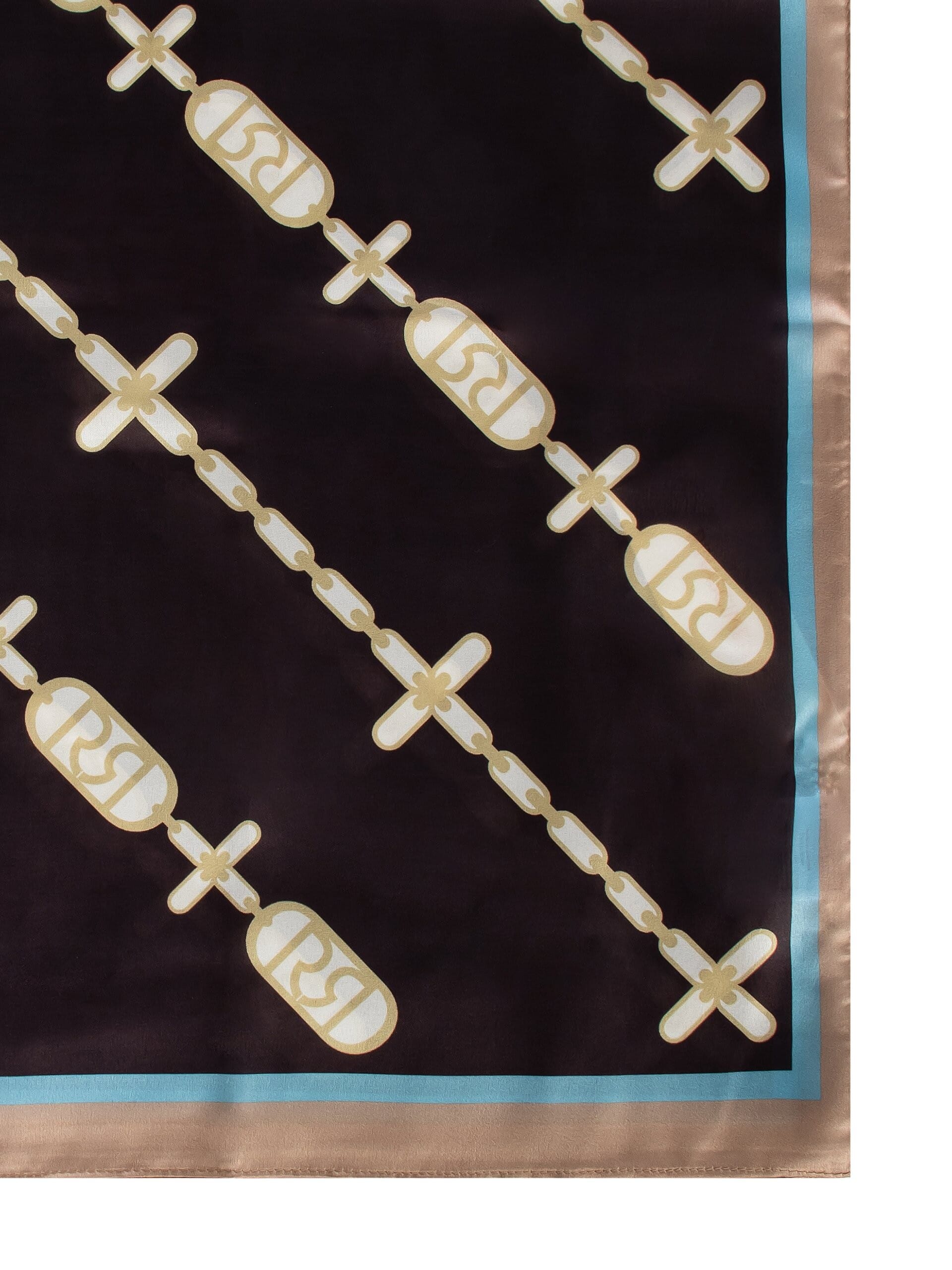 Foulard In Raso Con Motivo A Catena E Logo RR Rinascimento