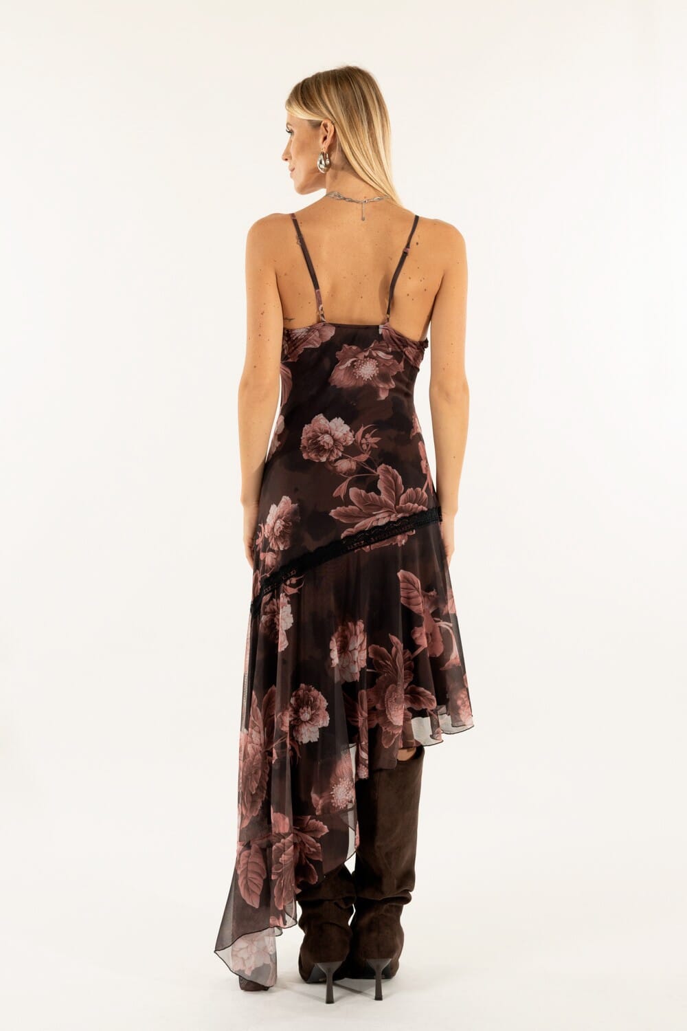 Abito Asimmetrico Tulle E Pizzo Kontatto