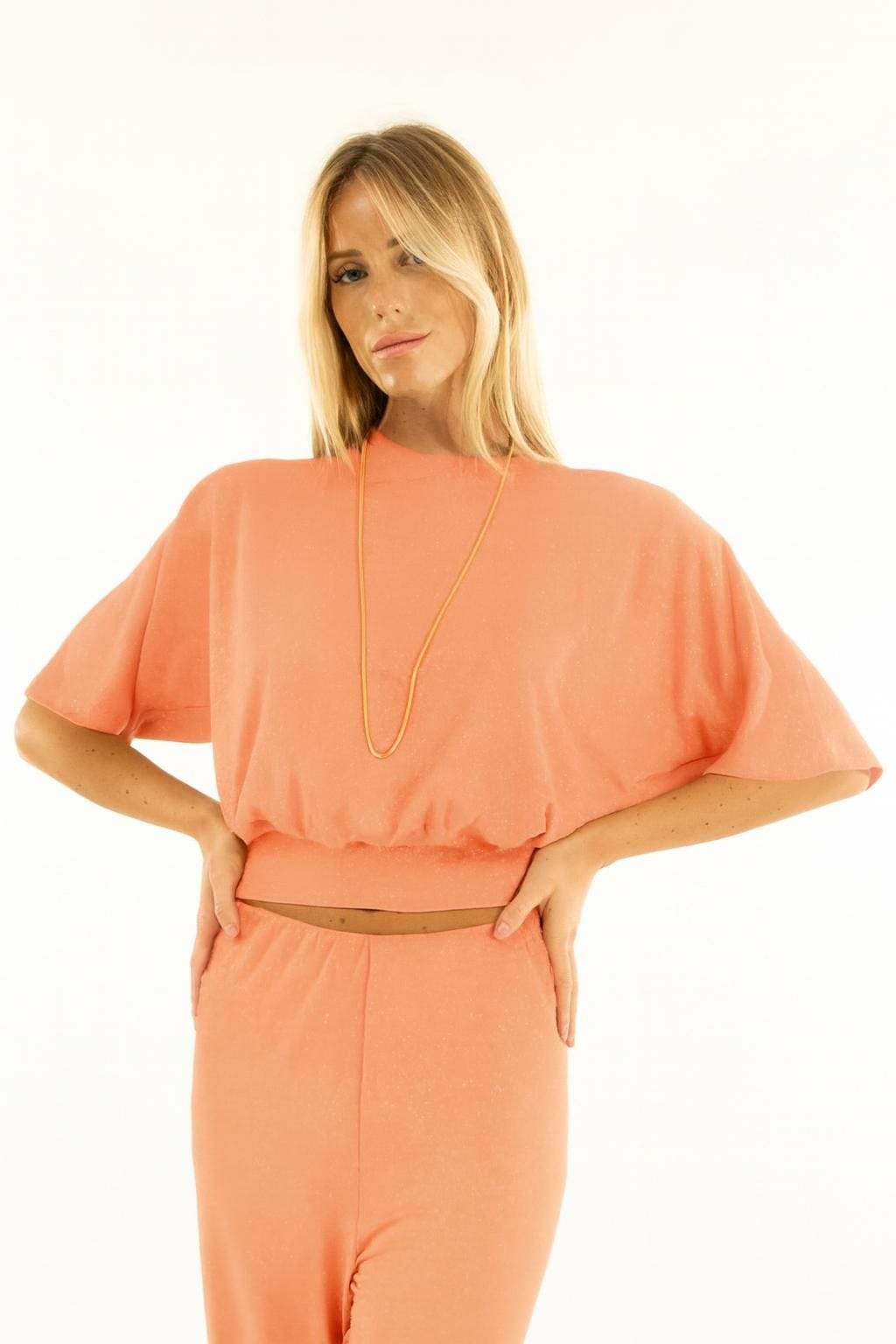 Blusa Scollo Barca Fascione Cropped Kontatto