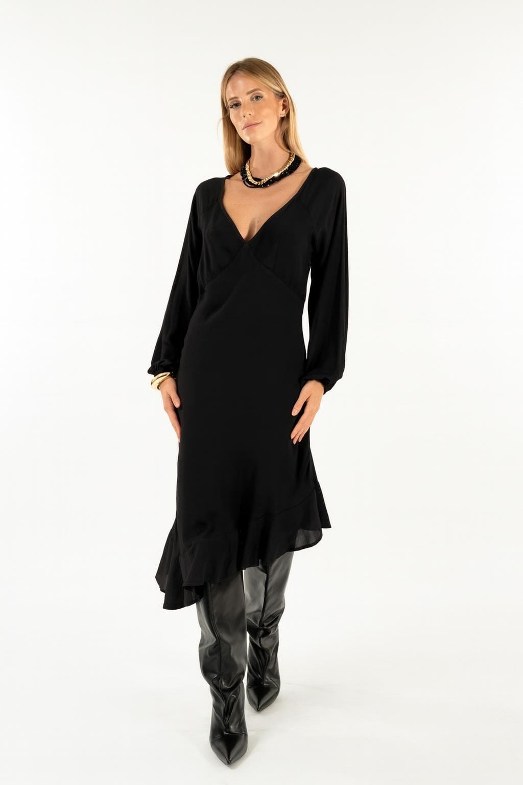 Abito Asimmetrico Scollo V Kontatto