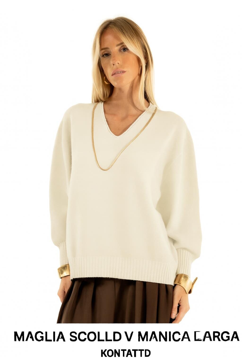 Maglia Scollo V Manica Larga Kontatto