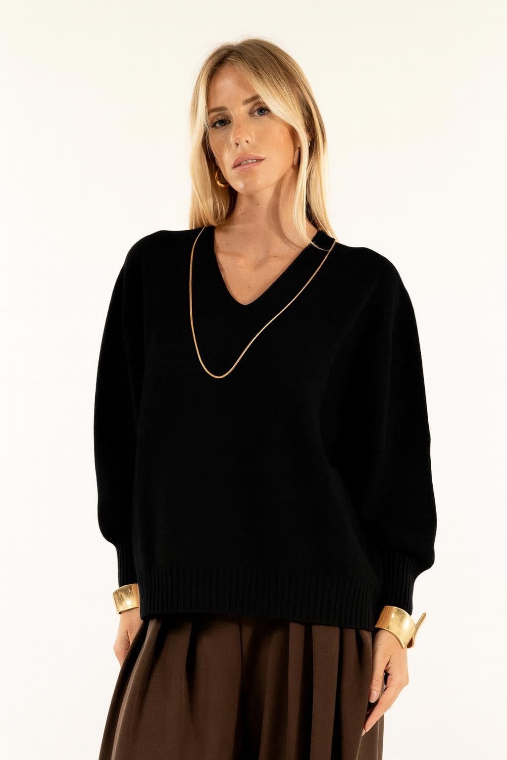 Maglia Scollo V Manica Larga Kontatto