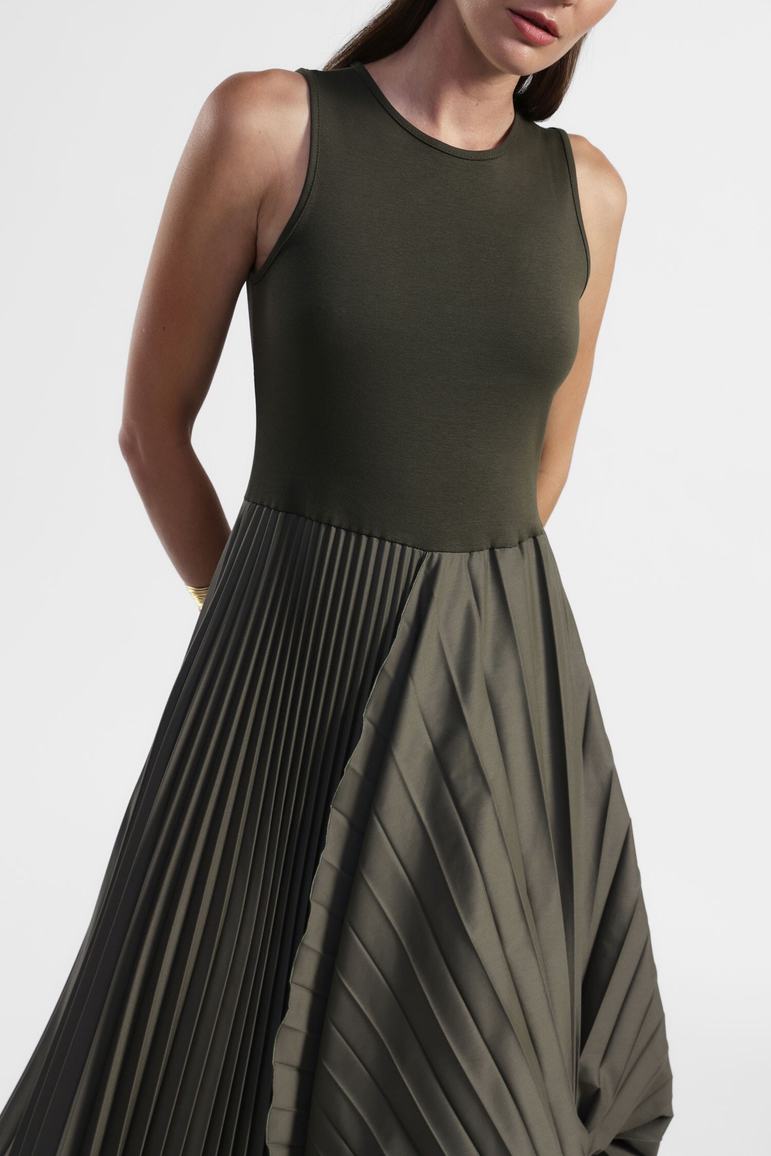 Abito Lungo Con Gonna Pieghevole Dixie