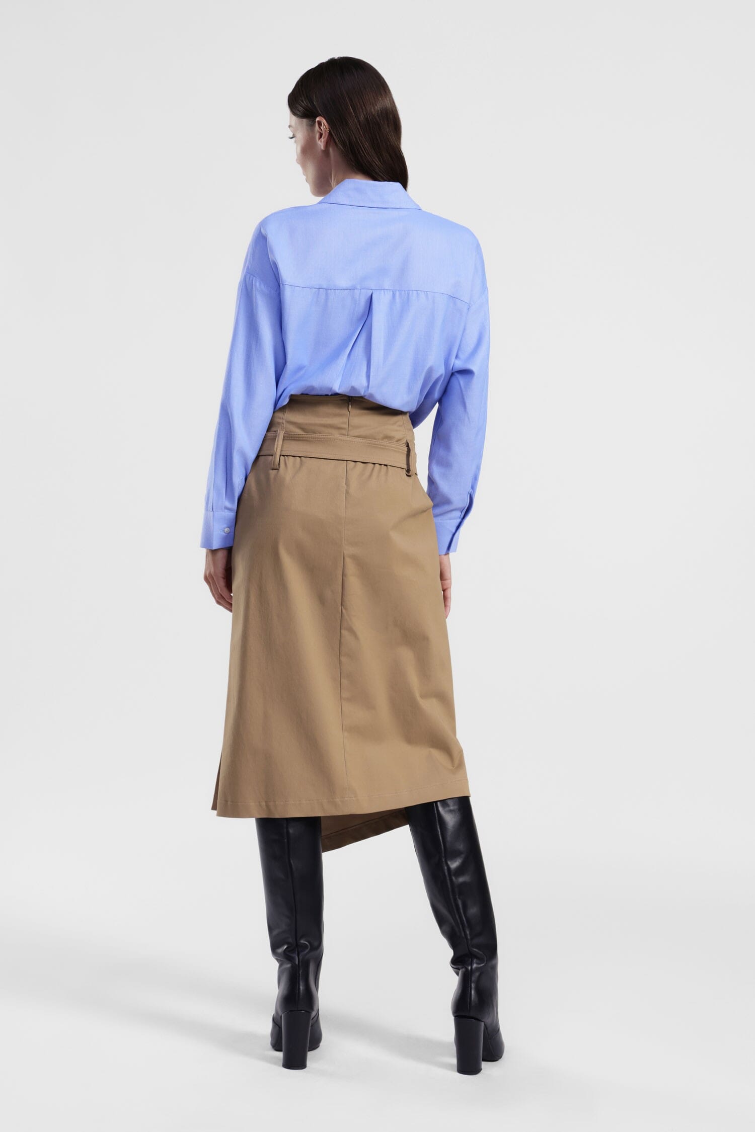 Gonna Midi Asimmetrica Con Spacco E Cintura Dixie