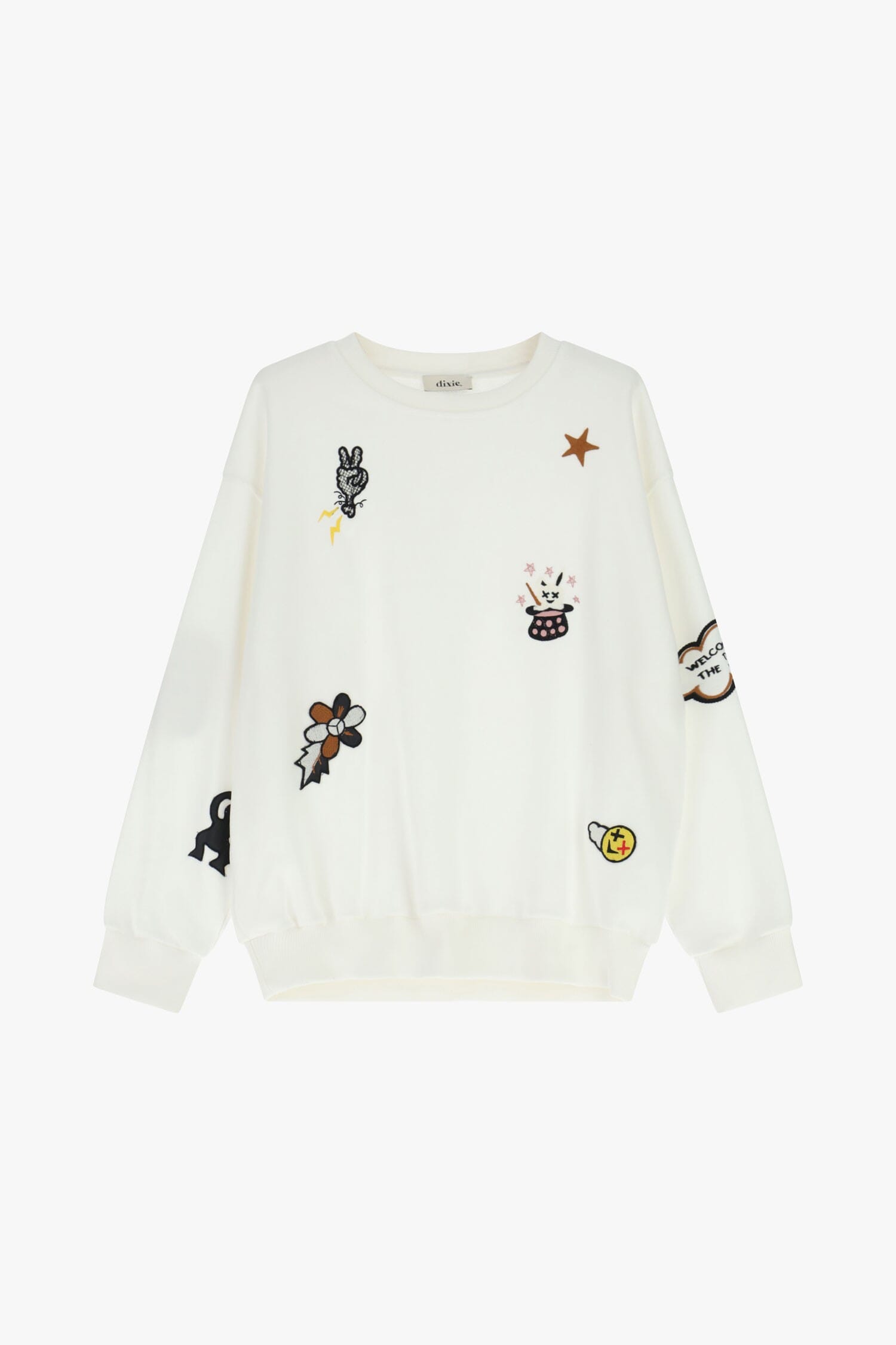 Sweat à col roulé avec applications décoratives sur le devant Dixie