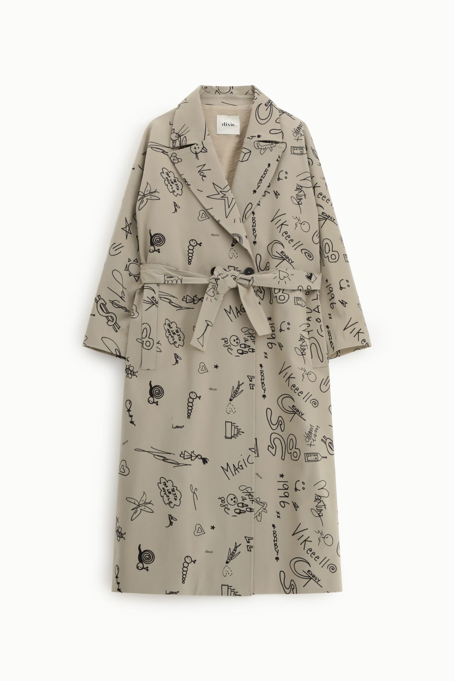 Trench-Coat Long Patterned Waistband Dixie