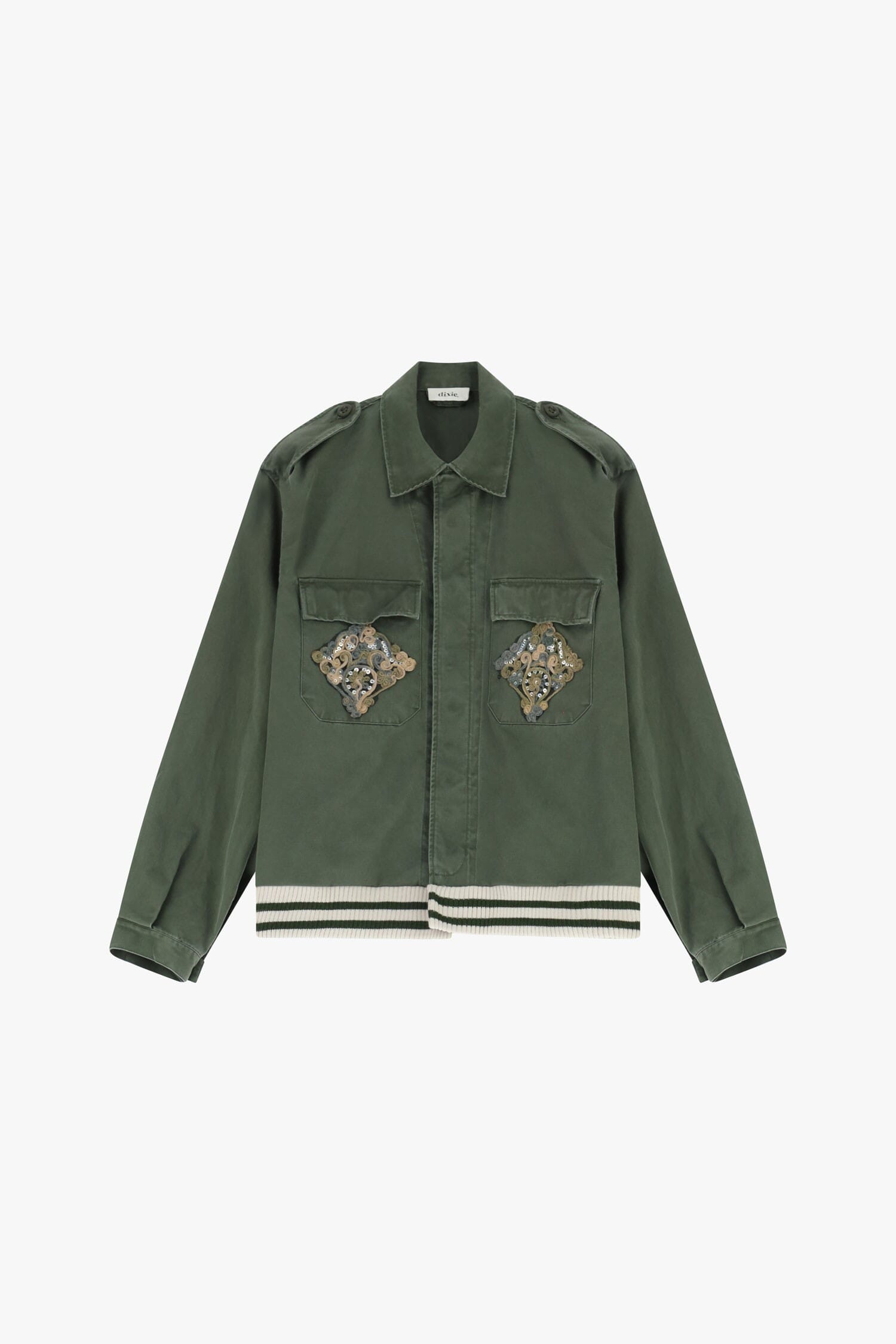Giacca Camicia Con Tasche Ricamate E Dettagli A Coste Dixie