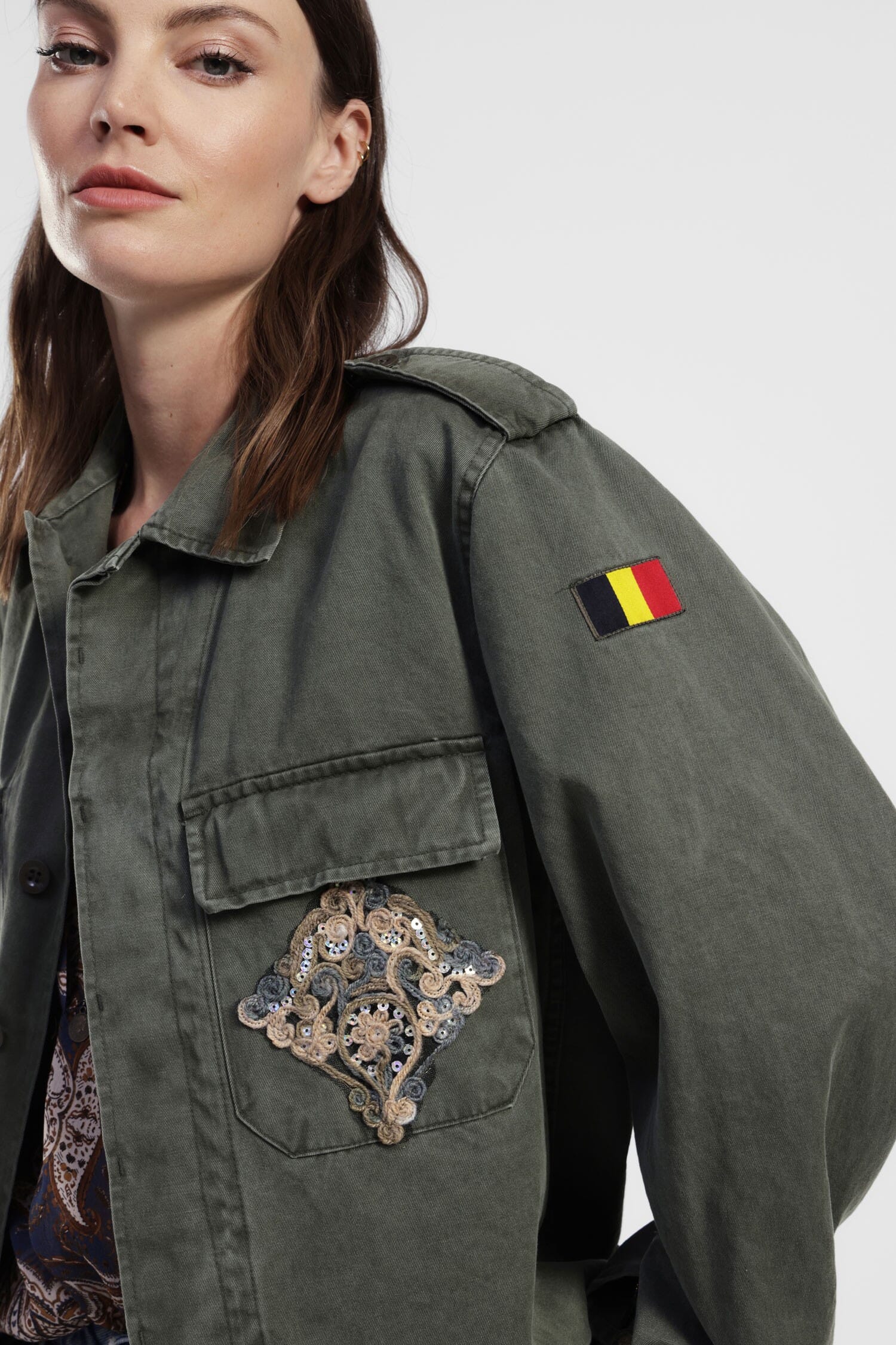 Giacca Camicia Con Tasche Ricamate E Dettagli A Coste Dixie