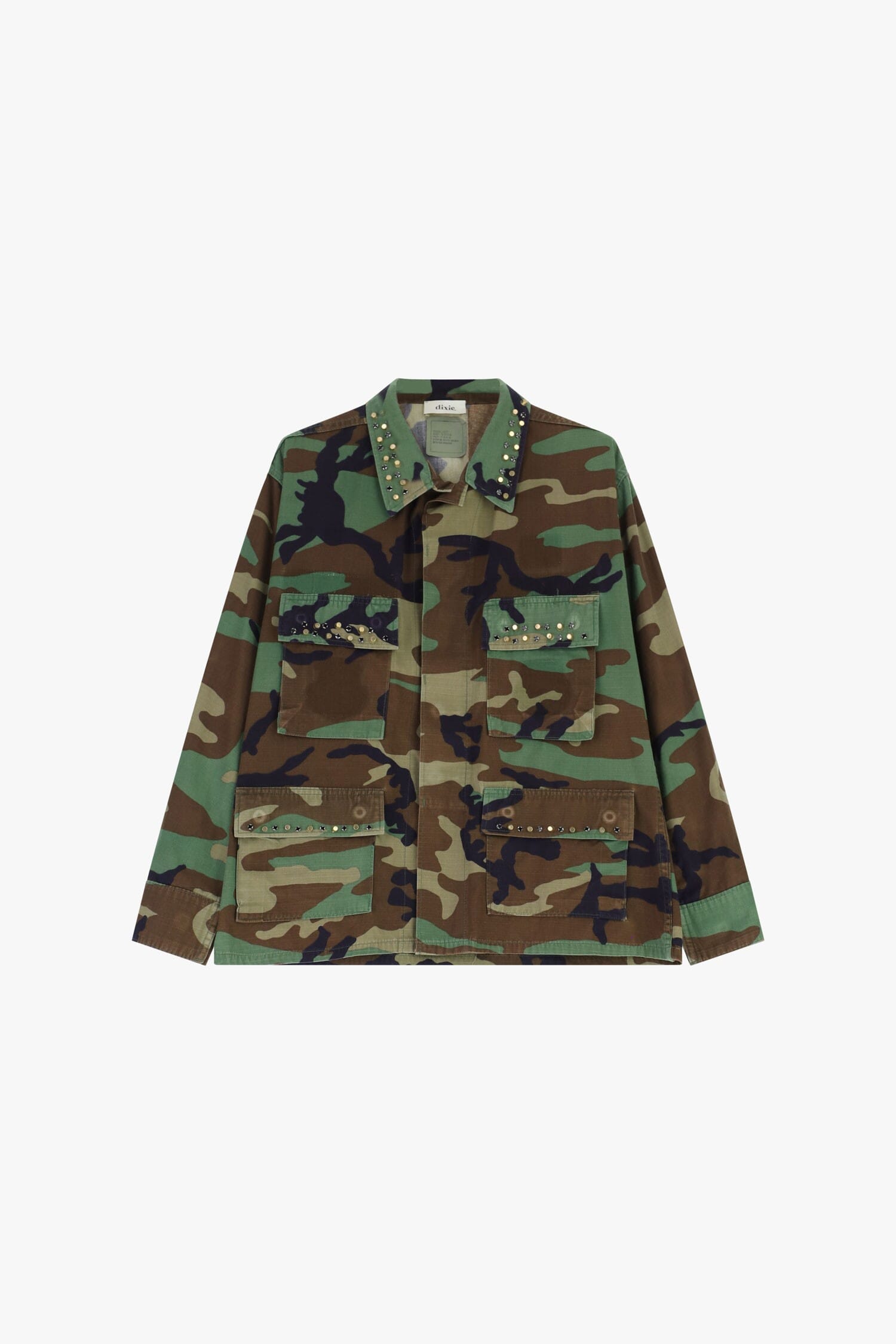 Veste de chemise avec motif camouflage et clous Dixie
