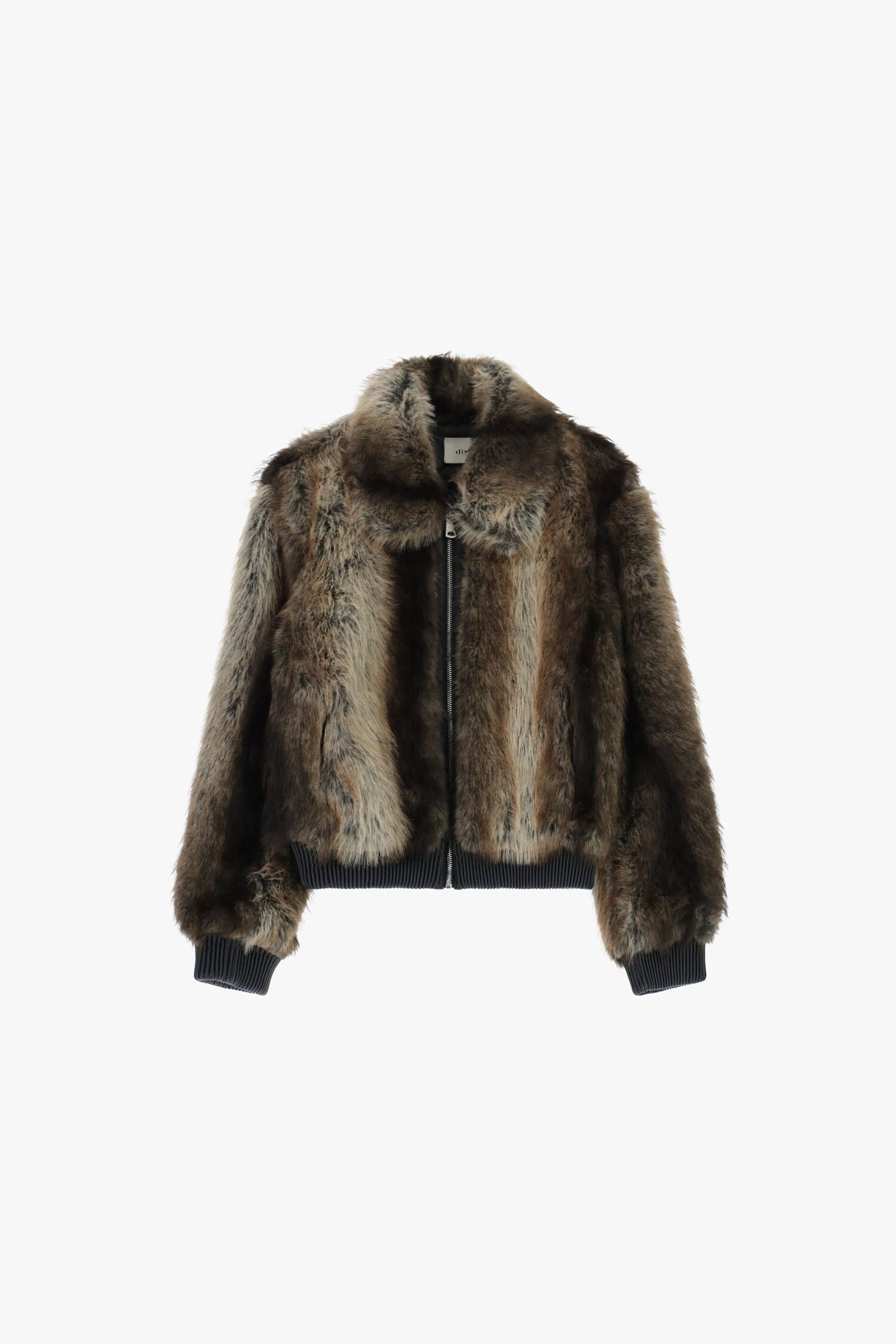 Eco-Fur Corta Con Zip E Bordo A Coste Dixie
