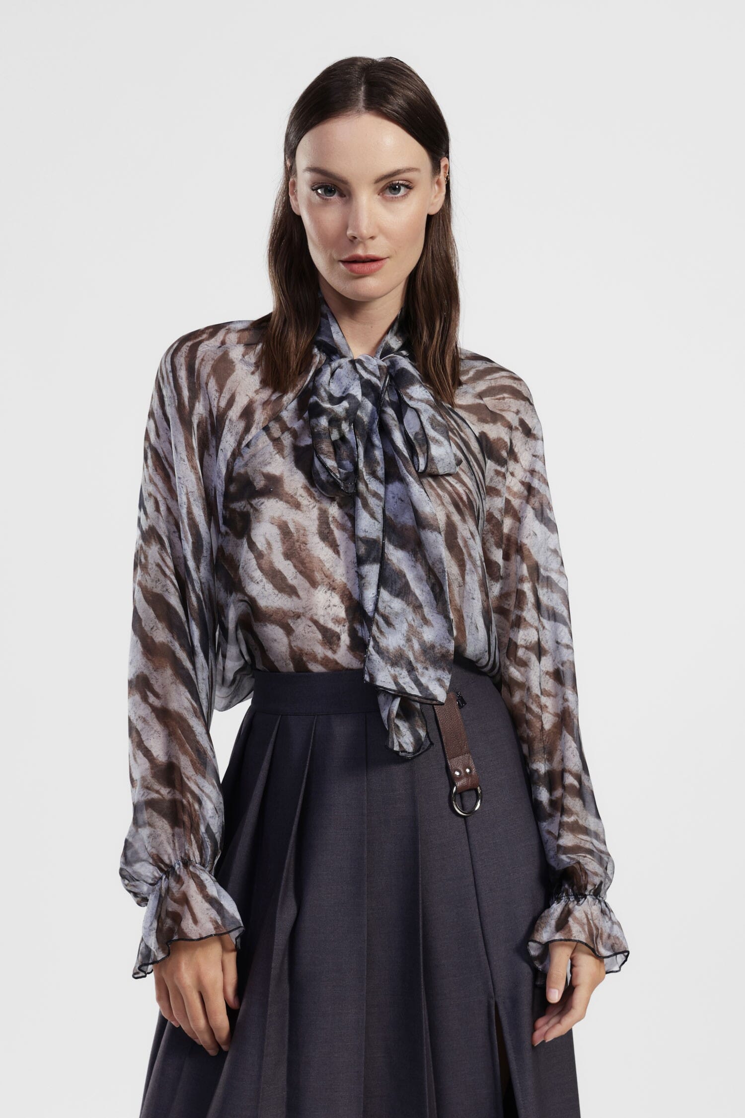 Shirt Con Maniche Ampie E Fiocco Al Collo Dixie