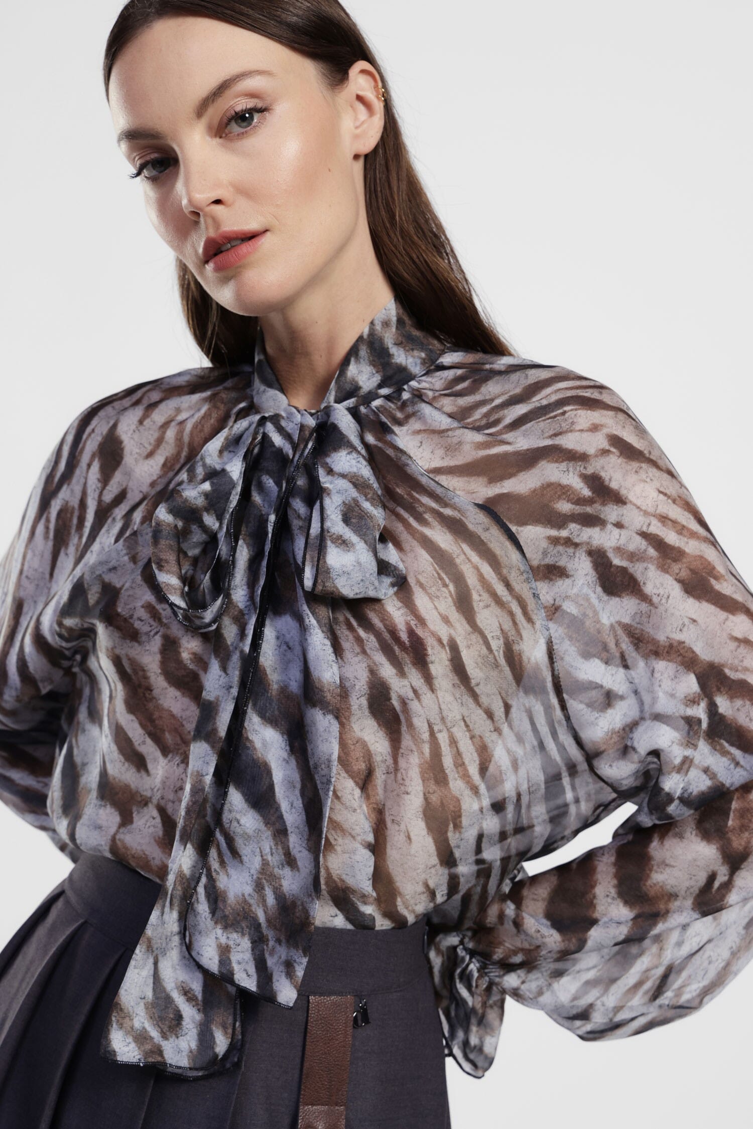 Shirt Con Maniche Ampie E Fiocco Al Collo Dixie