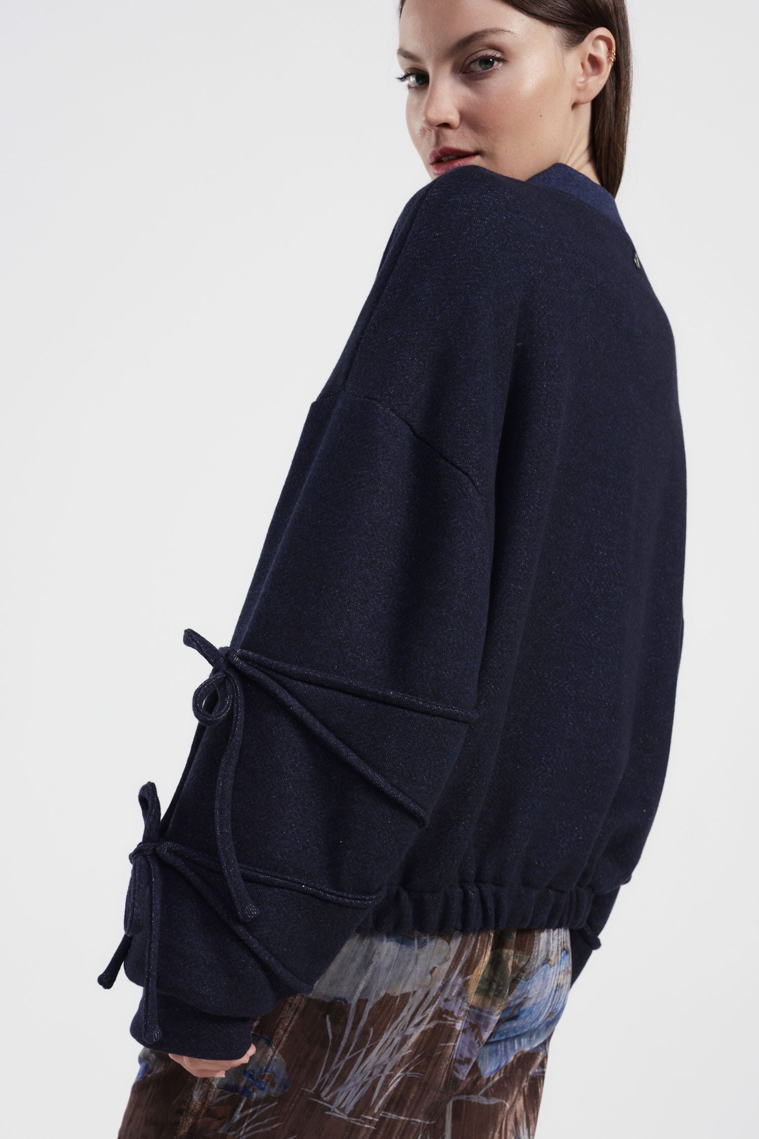 Blouson bombardier avec manches volumineuses et nœud Dixie