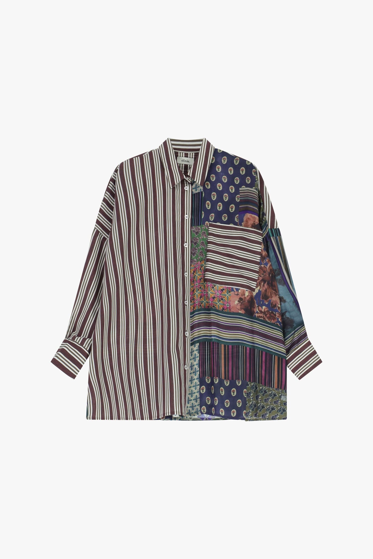 Shirt Oversize Fantasia Patchwork Multirighe Dixie